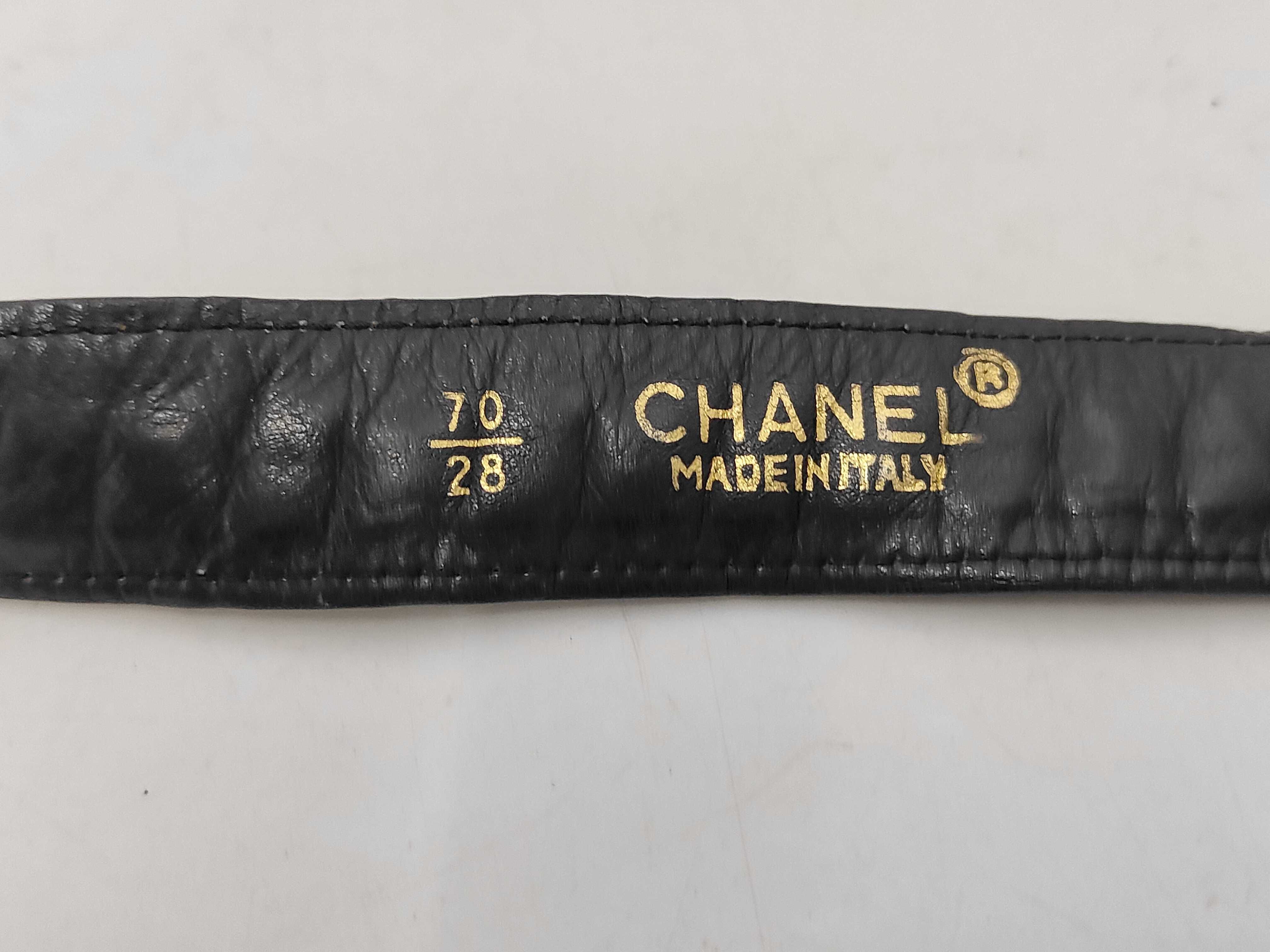 Chain Leather Belt (Black x Gold) — view 7