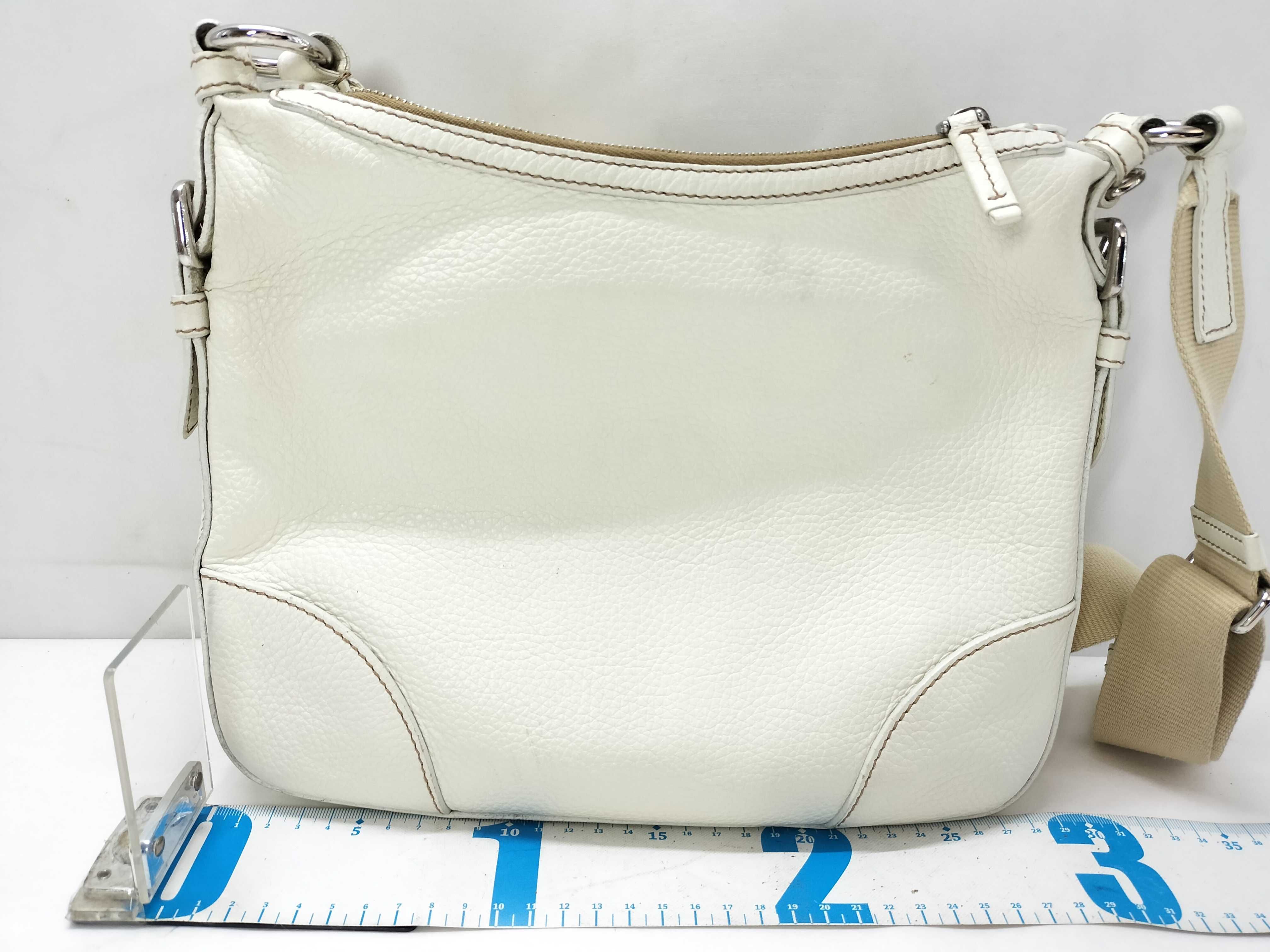 Leather One-Shoulder Bag, Ivory, BT0531 (Shoulder Bag) — view 2