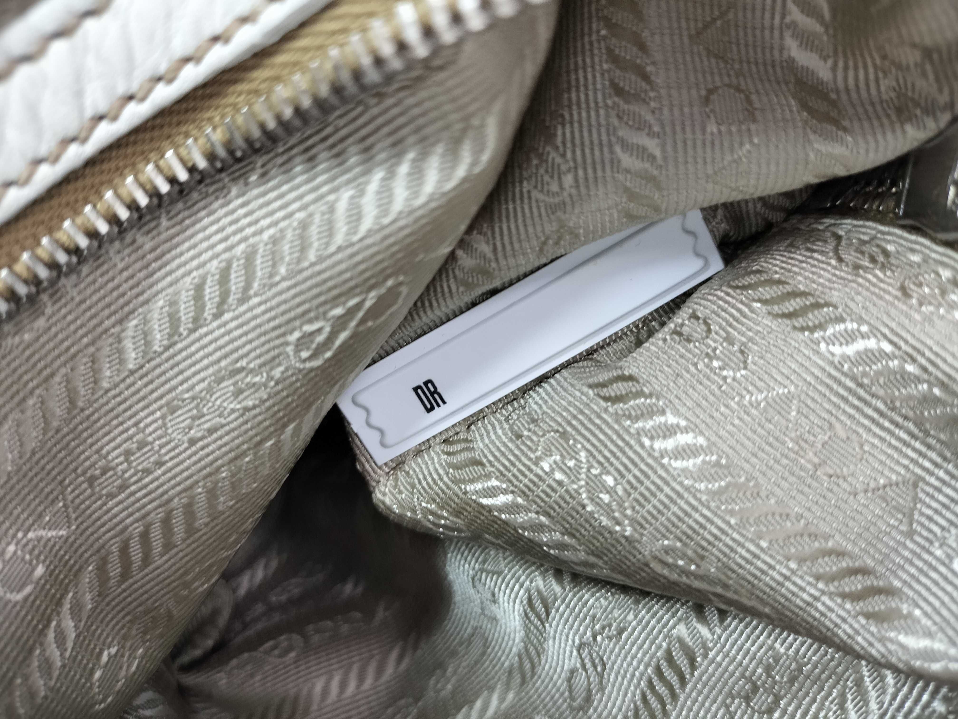 Leather One-Shoulder Bag, Ivory, BT0531 (Shoulder Bag) — view 12