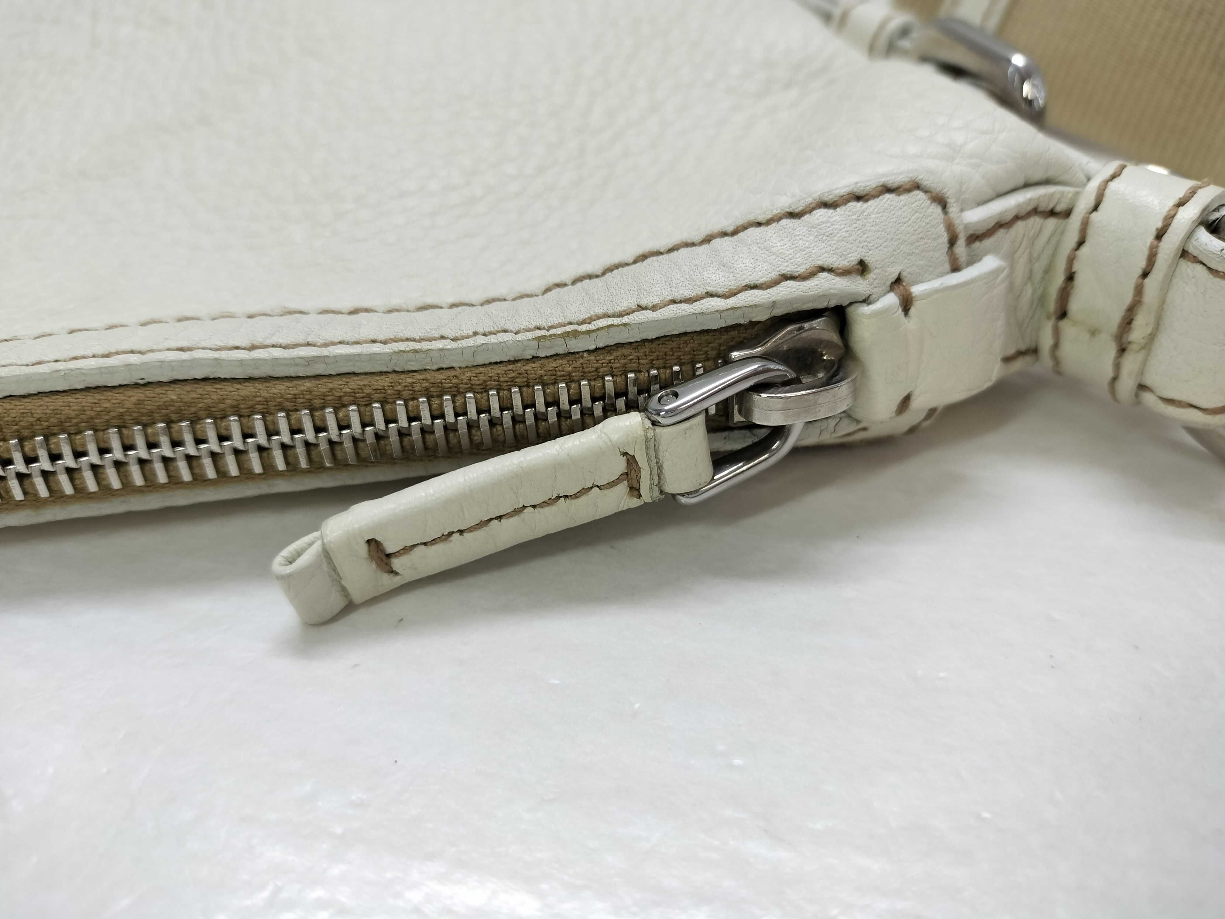 Leather One-Shoulder Bag, Ivory, BT0531 (Shoulder Bag) — view 15