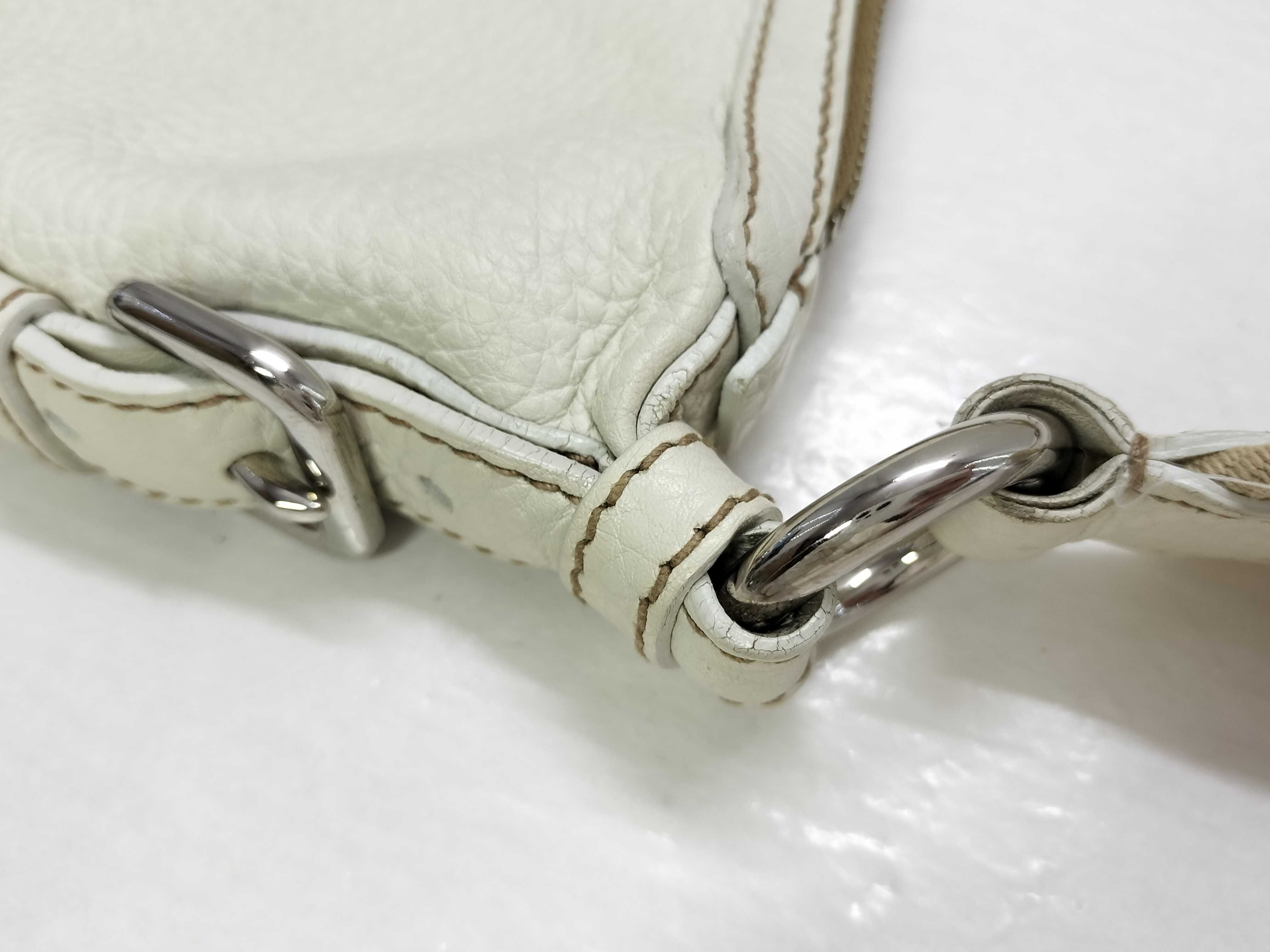 Leather One-Shoulder Bag, Ivory, BT0531 (Shoulder Bag) — view 5