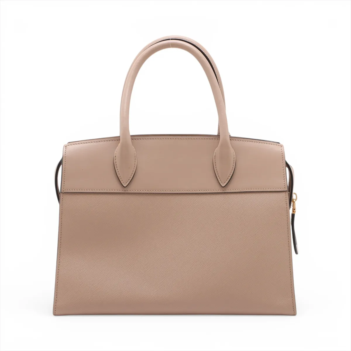 Saffiano Leather Handbag, Beige, 1BA046 — view 2