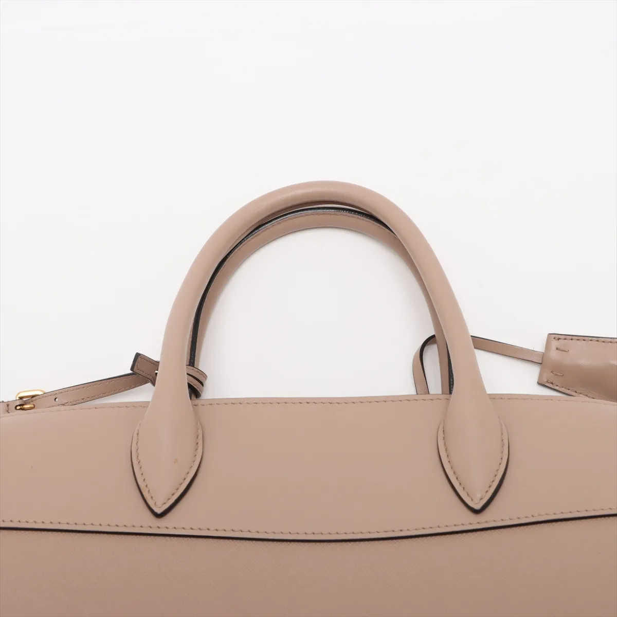 Saffiano Leather Handbag, Beige, 1BA046 — view 6
