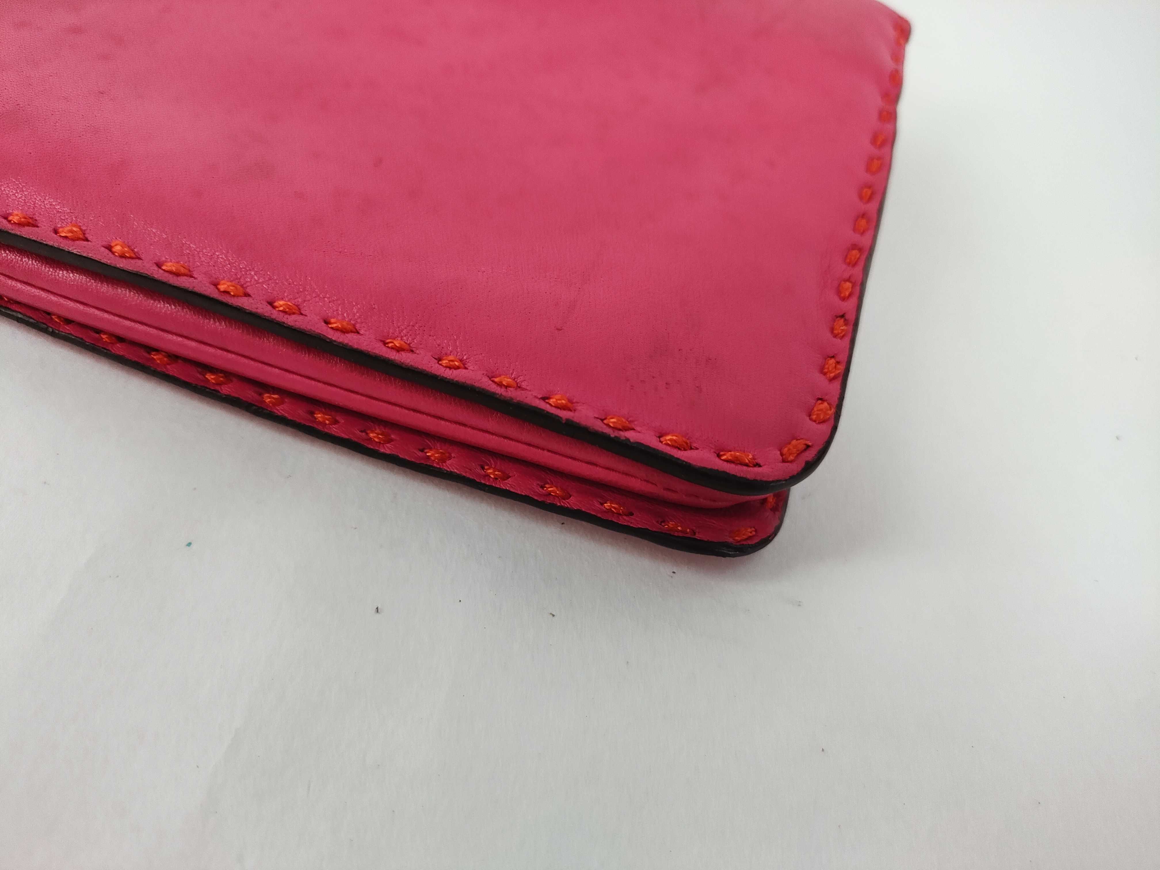 Lambskin Leather Clutch Bag, Fuchsia — view 3