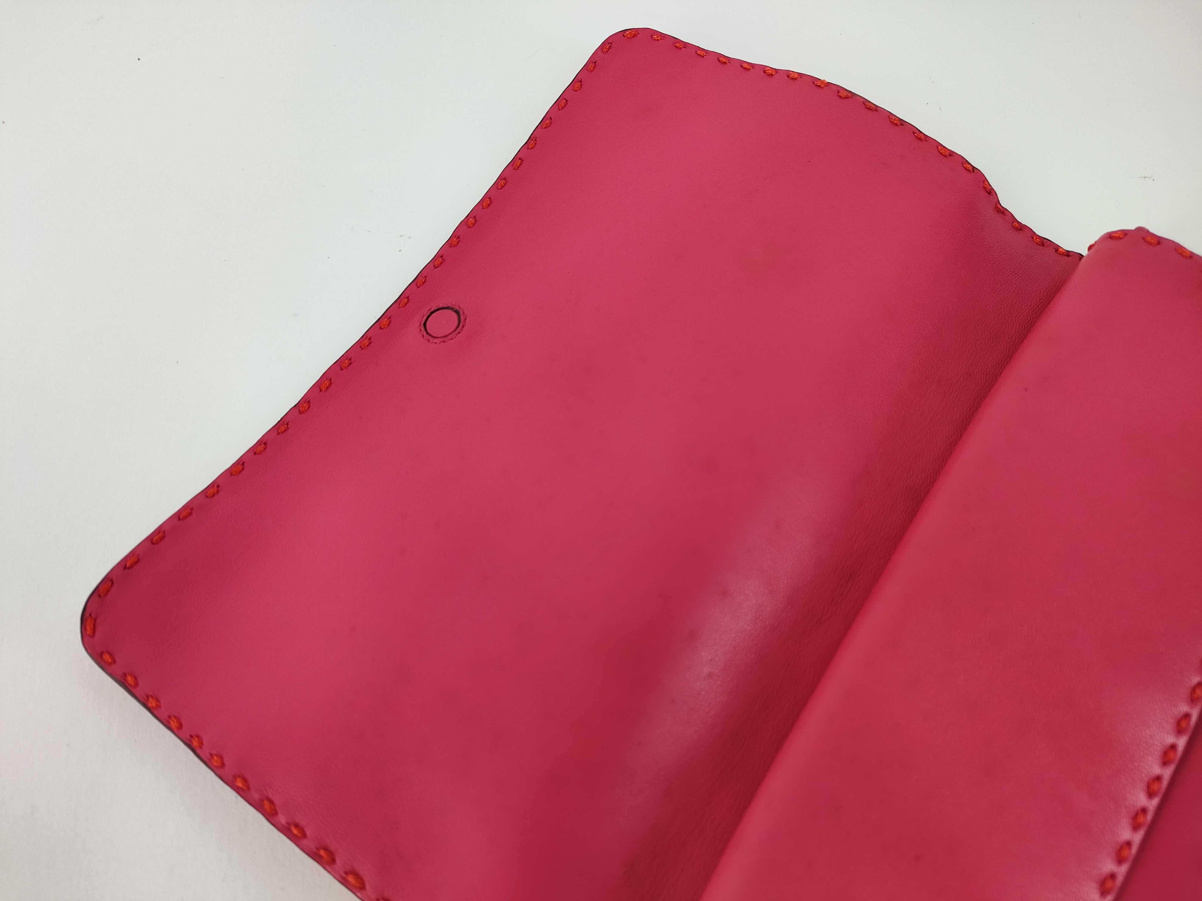 Lambskin Leather Clutch Bag, Fuchsia — view 5