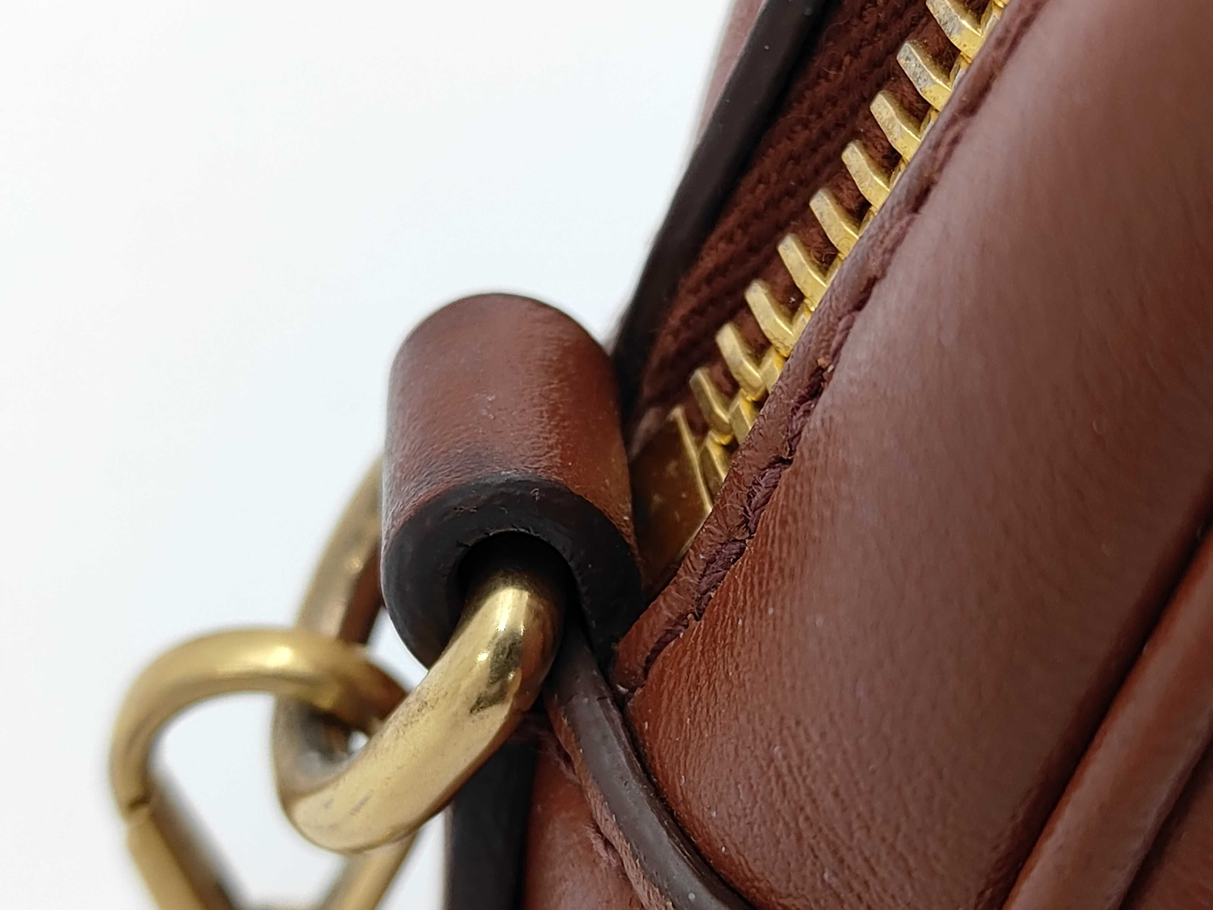 Chain Shoulder Leather Brown Shoulder Bag — view 7