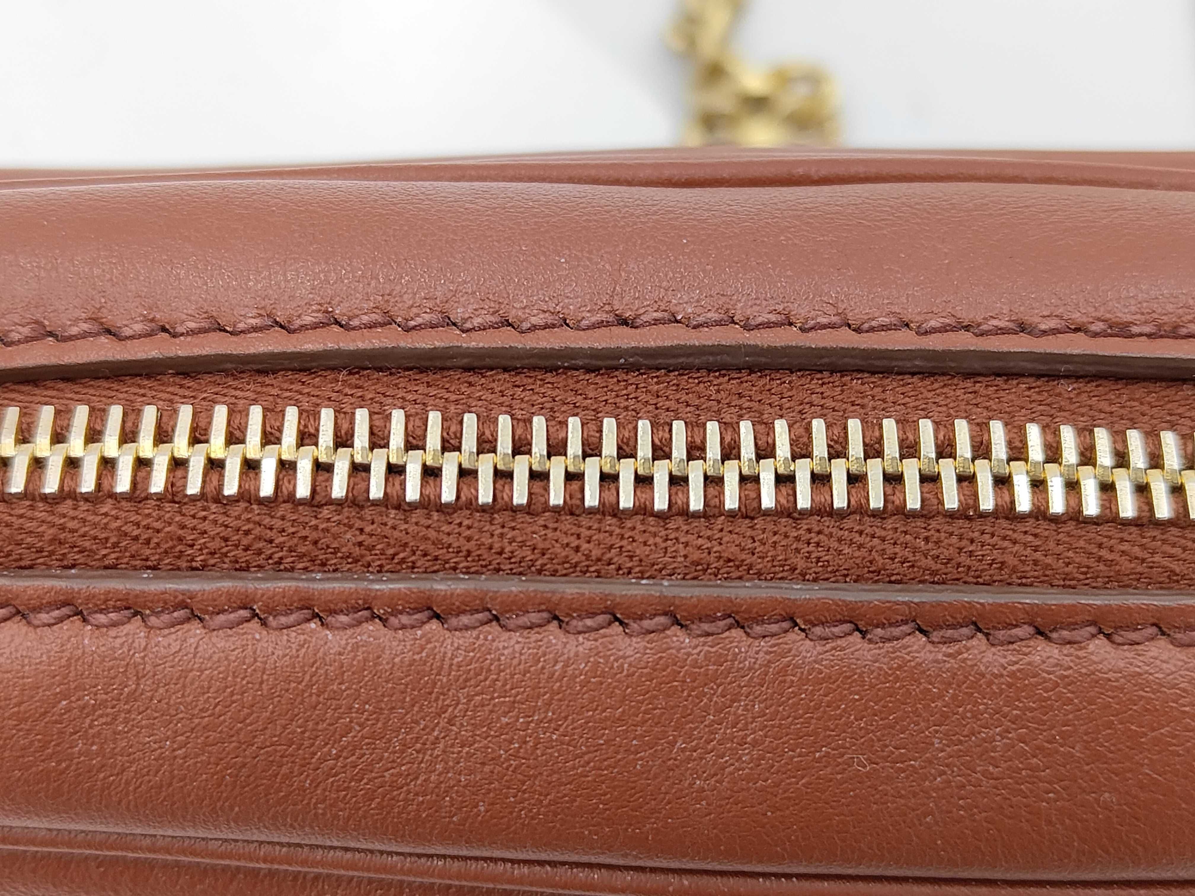 Chain Shoulder Leather Brown Shoulder Bag — view 8