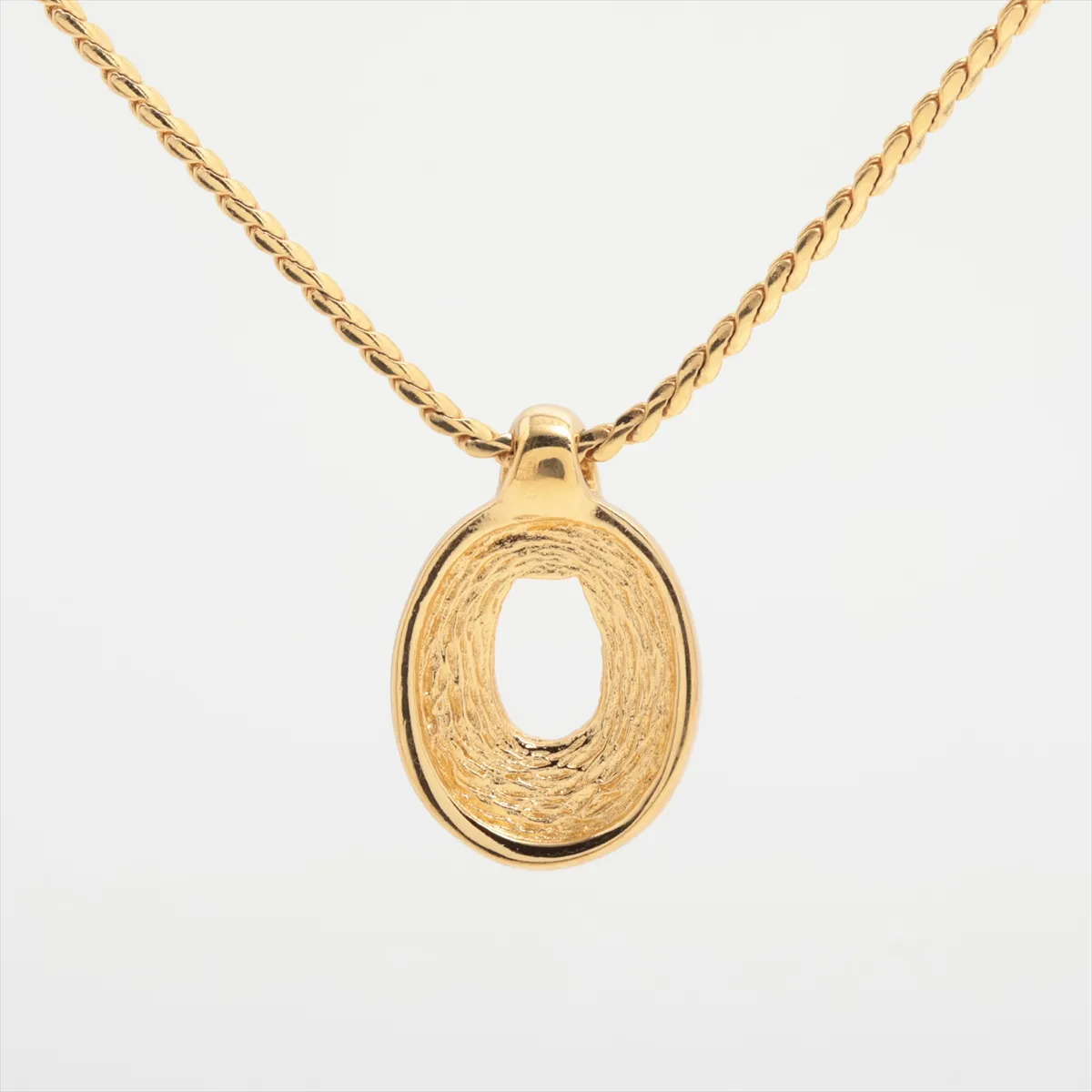 necklace, gold plated with rhinestones. Shows signs of wear, tarnishing, — view 2