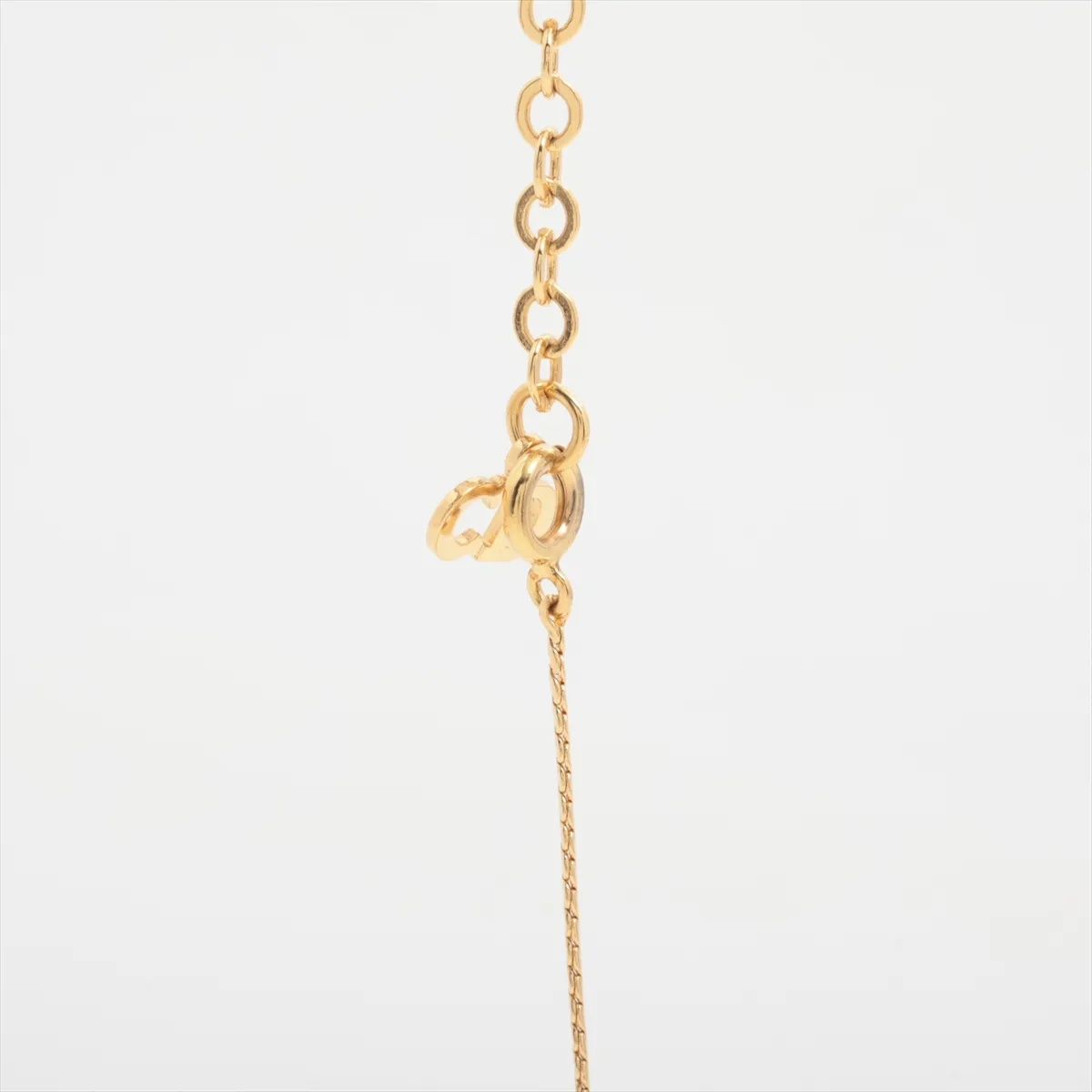 necklace, gold plated with rhinestones. Shows signs of wear, tarnishing, — view 3