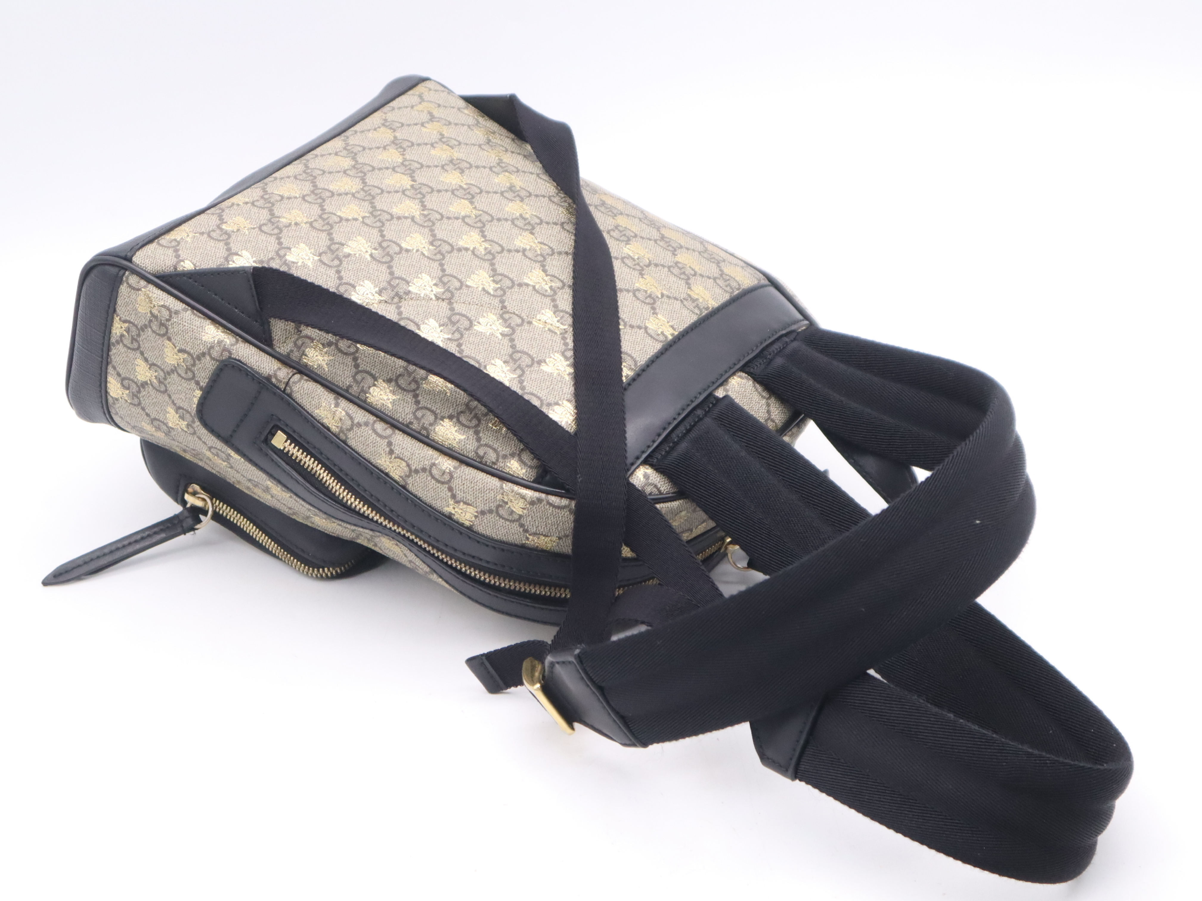 427042GG Supreme Bee Backpack, Beige/Black, Rucksack — view 6