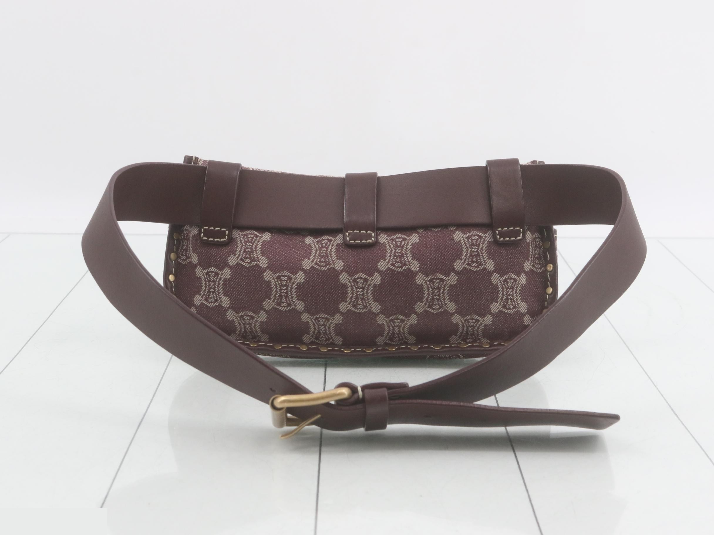Paris Macadam Body Bag, Bordeaux Canvas Leather — view 2