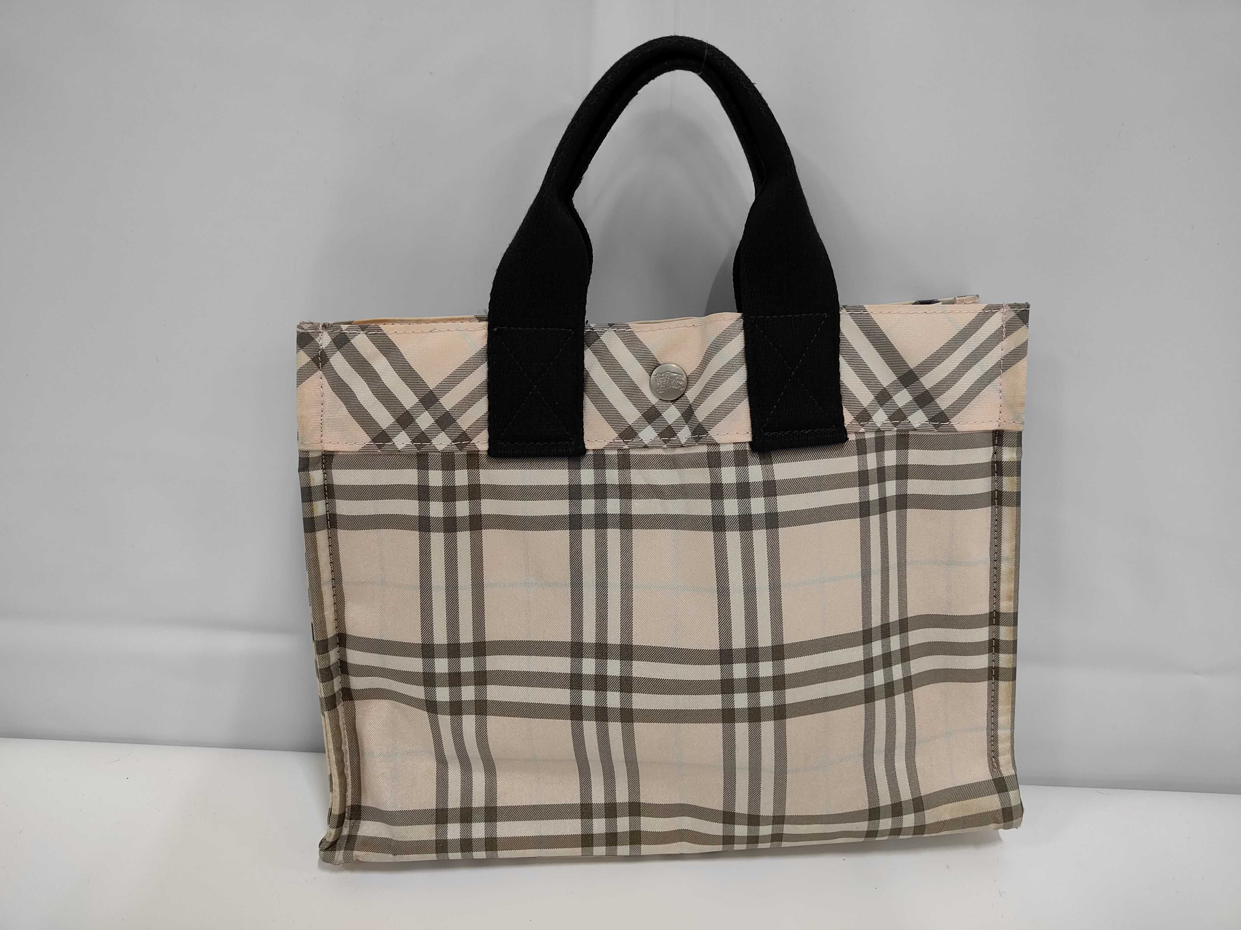 Check Nylon Pink Tote Bag