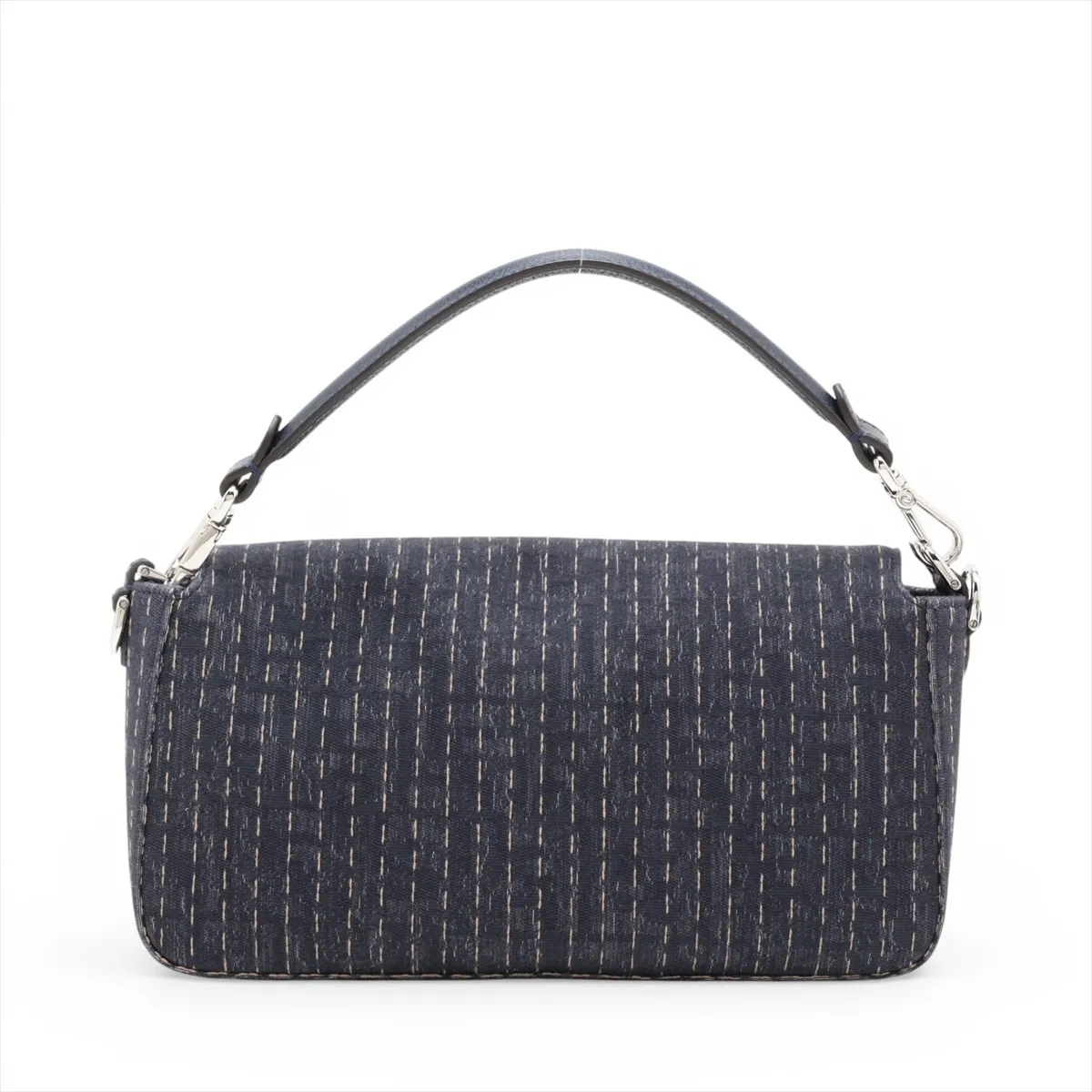 Zucca Bucket Canvas x Leather 2-Way Shoulder Bag, Gray x Navy, 7VA572 — view 2
