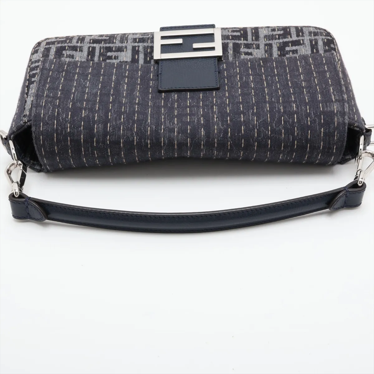 Zucca Bucket Canvas x Leather 2-Way Shoulder Bag, Gray x Navy, 7VA572 — view 5
