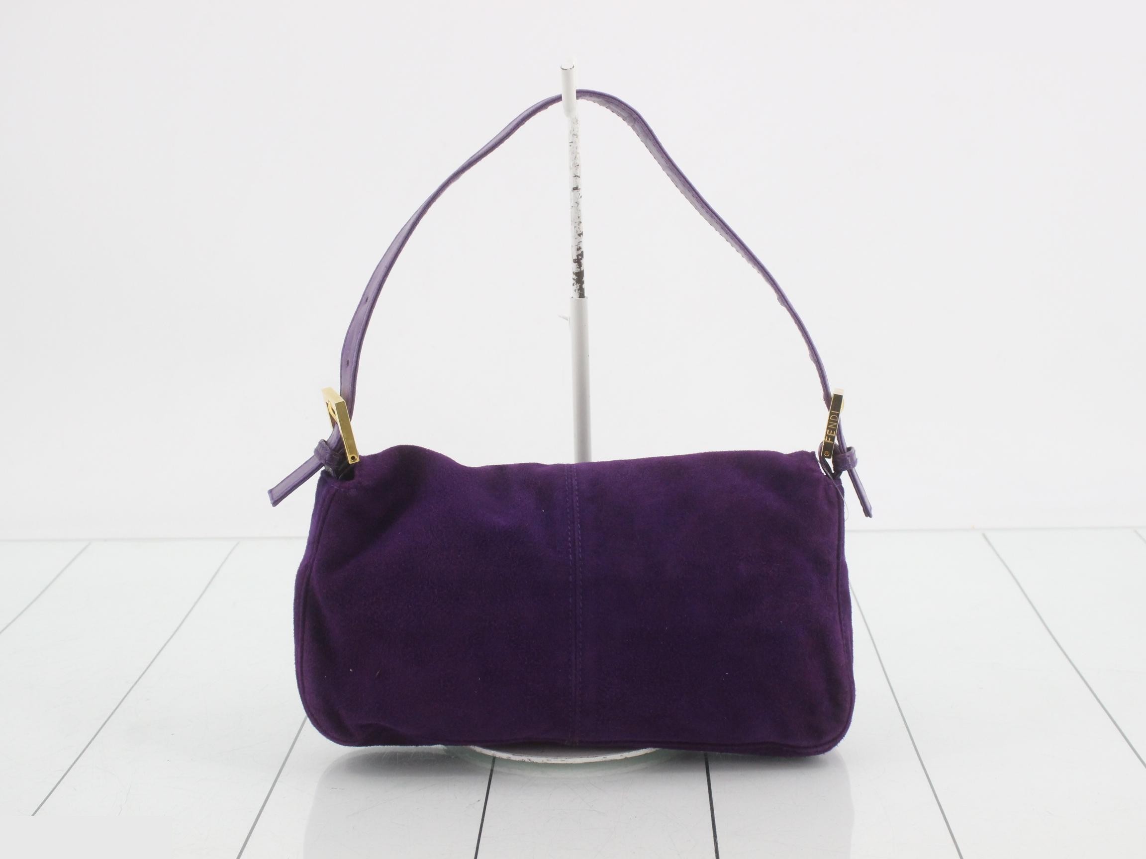 Mamma Baguette Purple Suede Bag — view 2