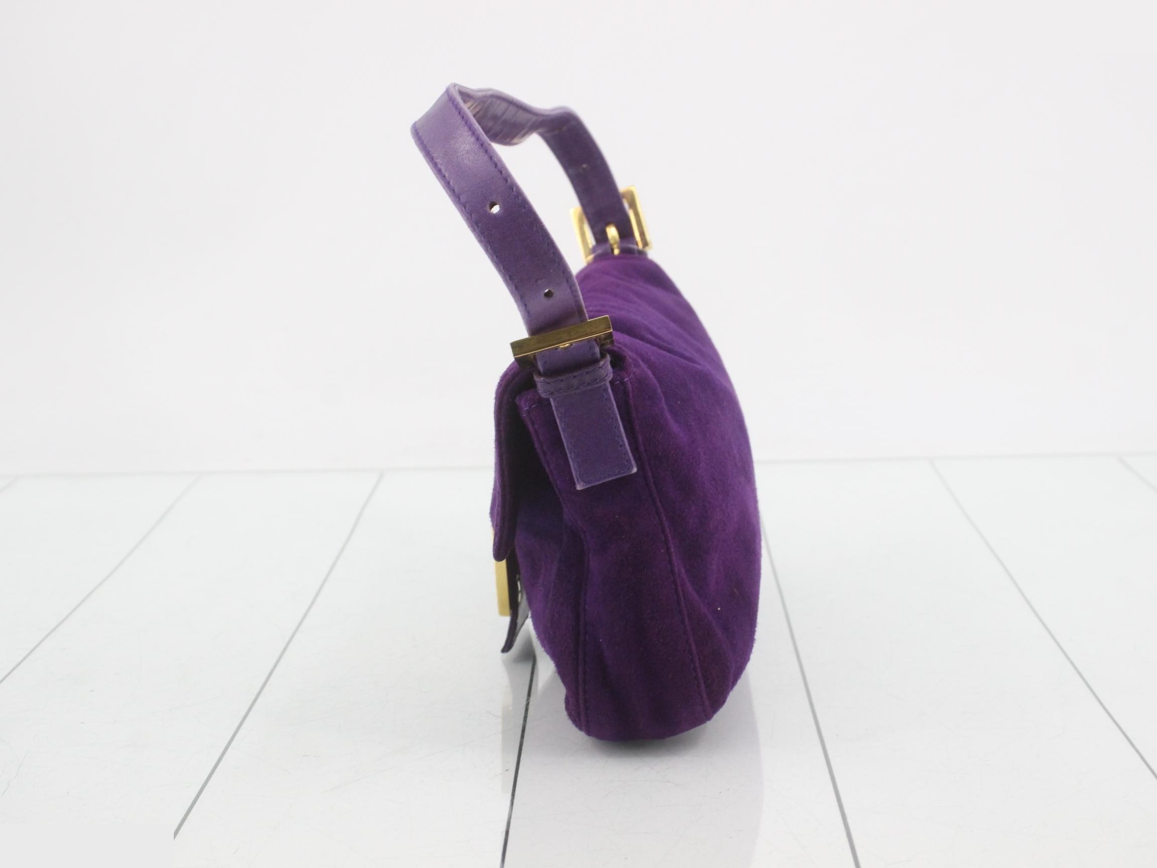 Mamma Baguette Purple Suede Bag — view 3