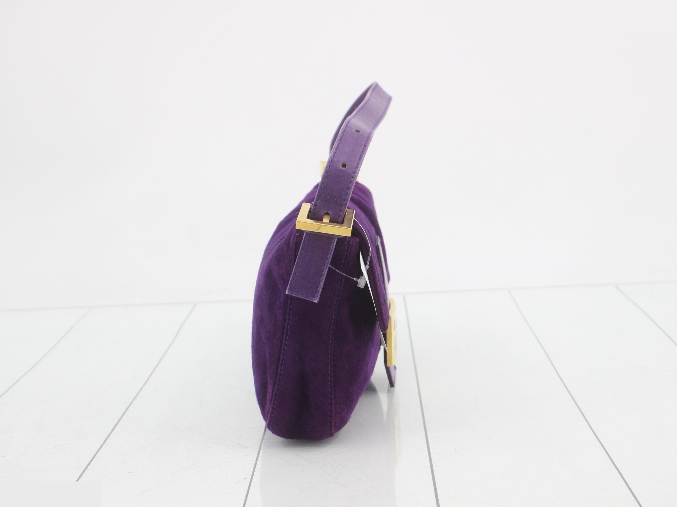 Mamma Baguette Purple Suede Bag — view 4