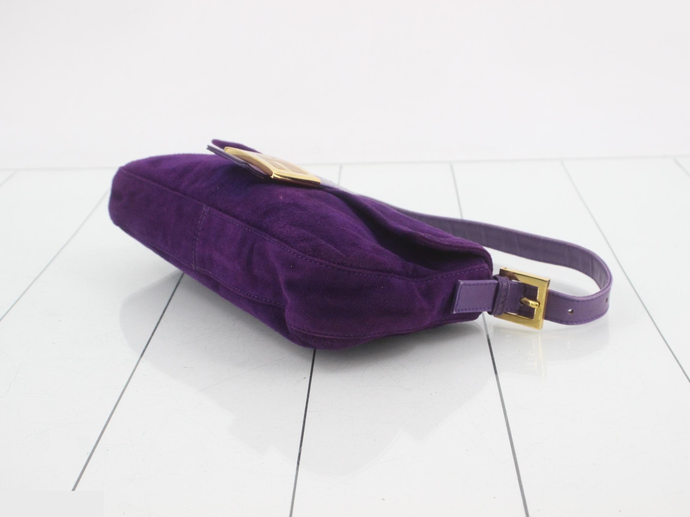 Mamma Baguette Purple Suede Bag — view 6