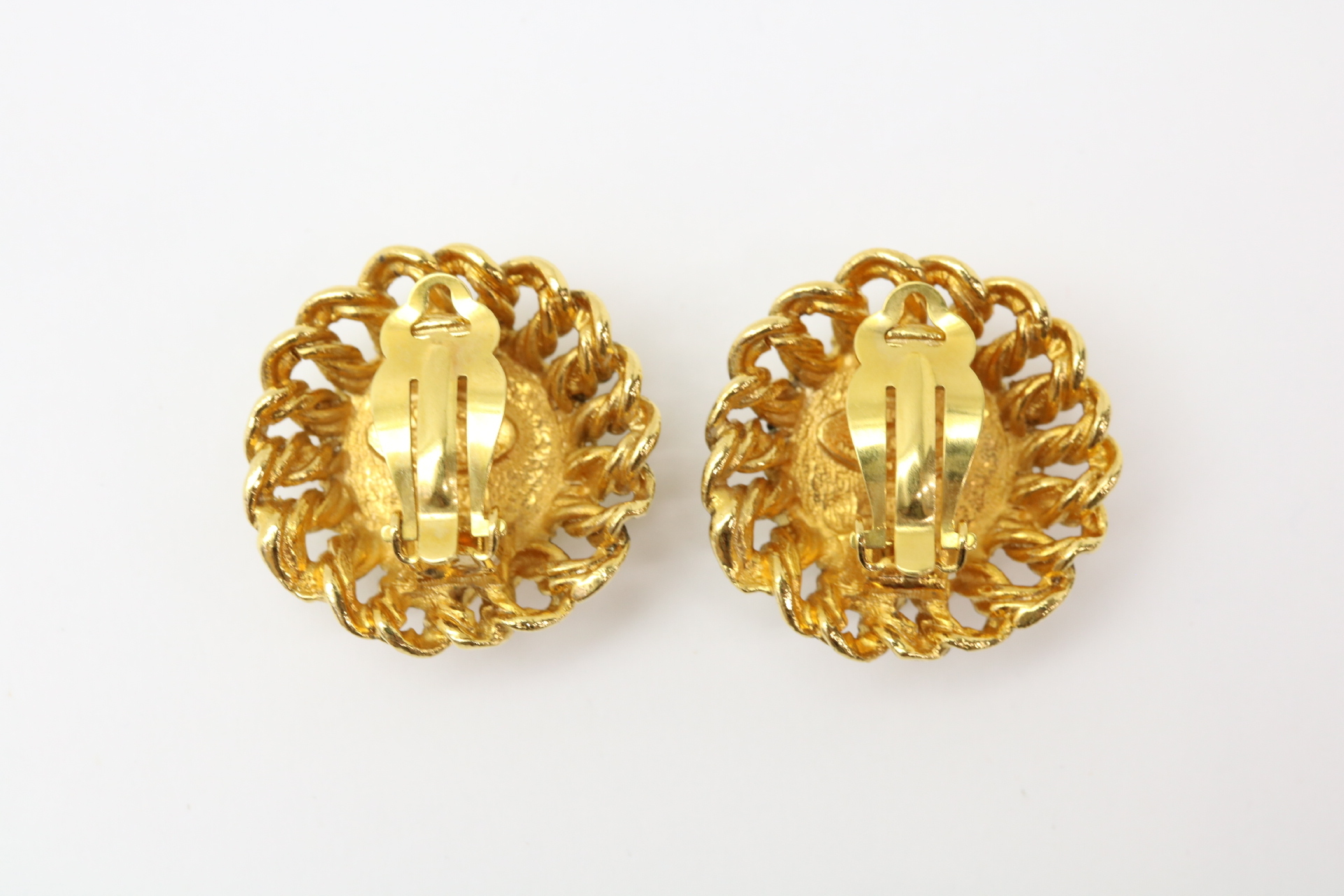 Round Chain Pearl Earrings, Size 23 — view 2