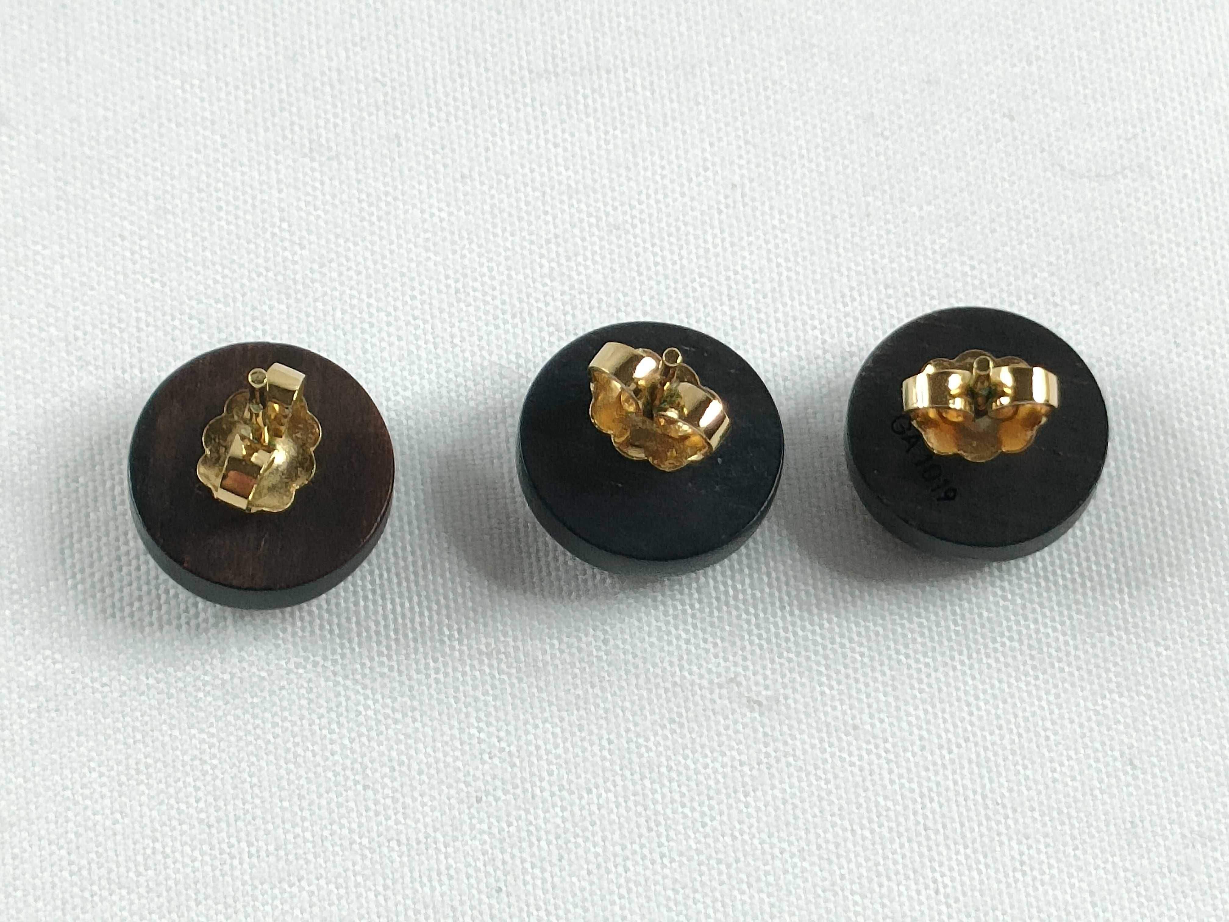 Pussy Sylvania Wood Gold Earrings — view 2