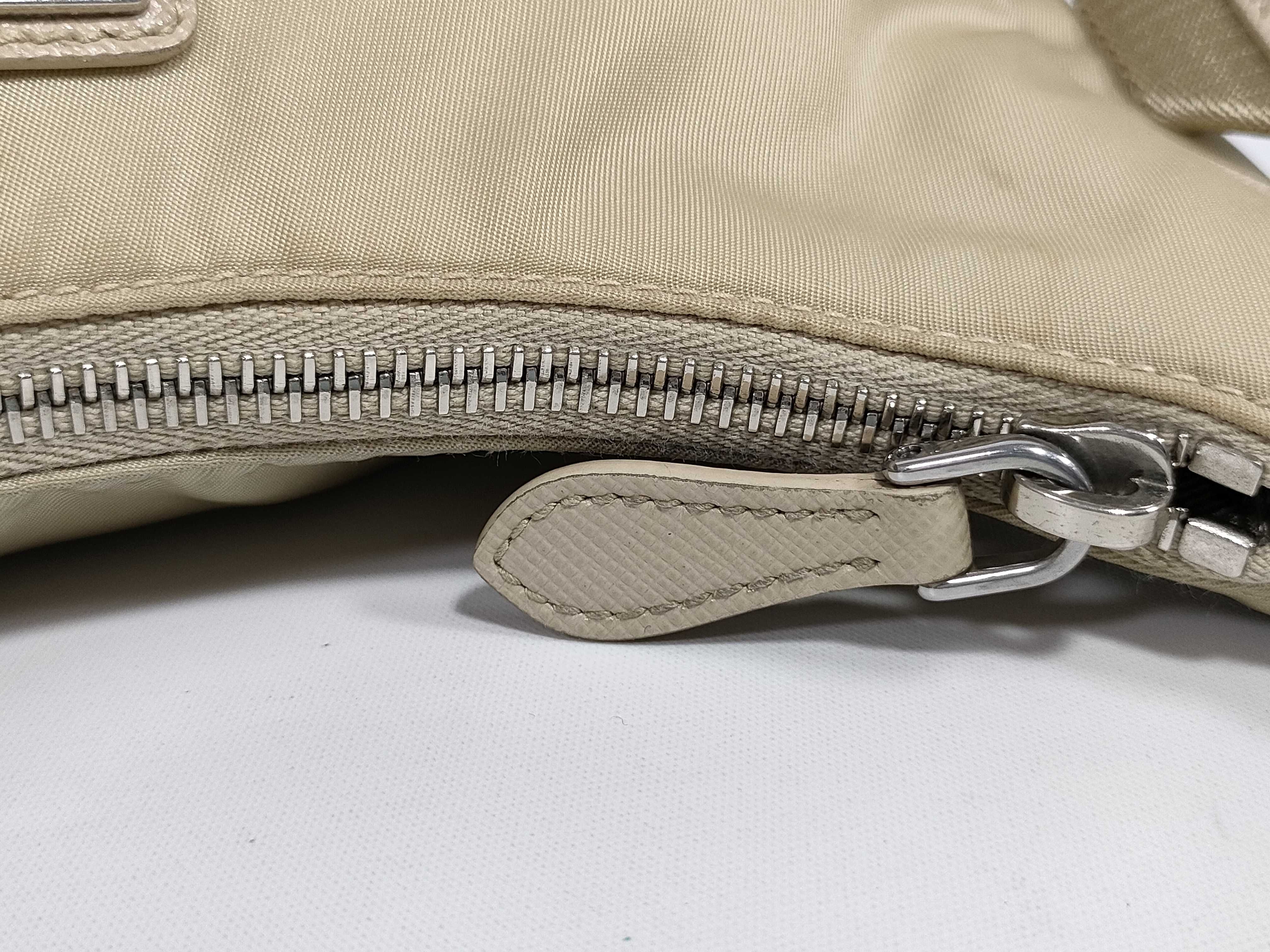 Nylon Re-Edition Shoulder Bag, Beige — view 12