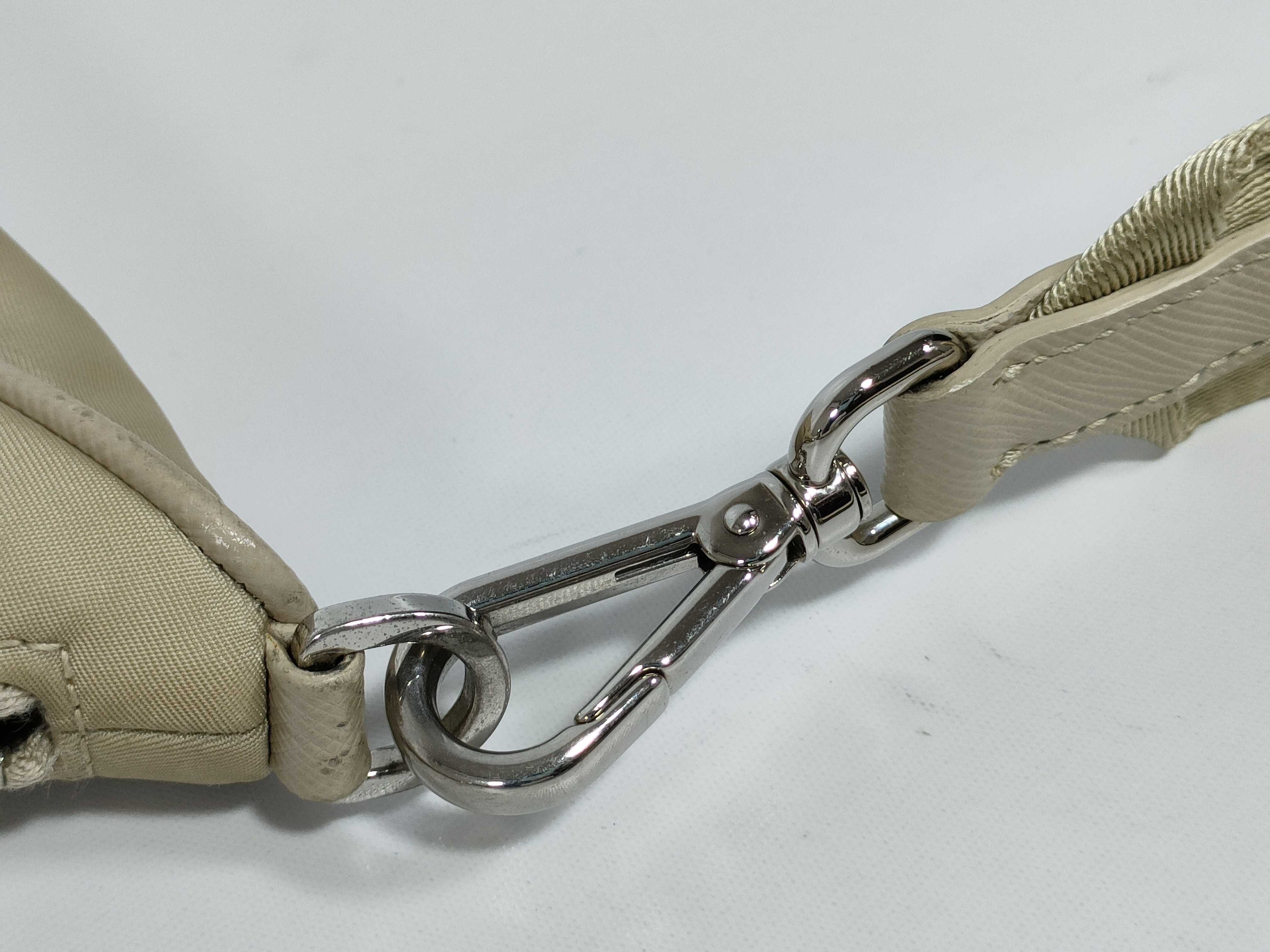 Nylon Re-Edition Shoulder Bag, Beige — view 5