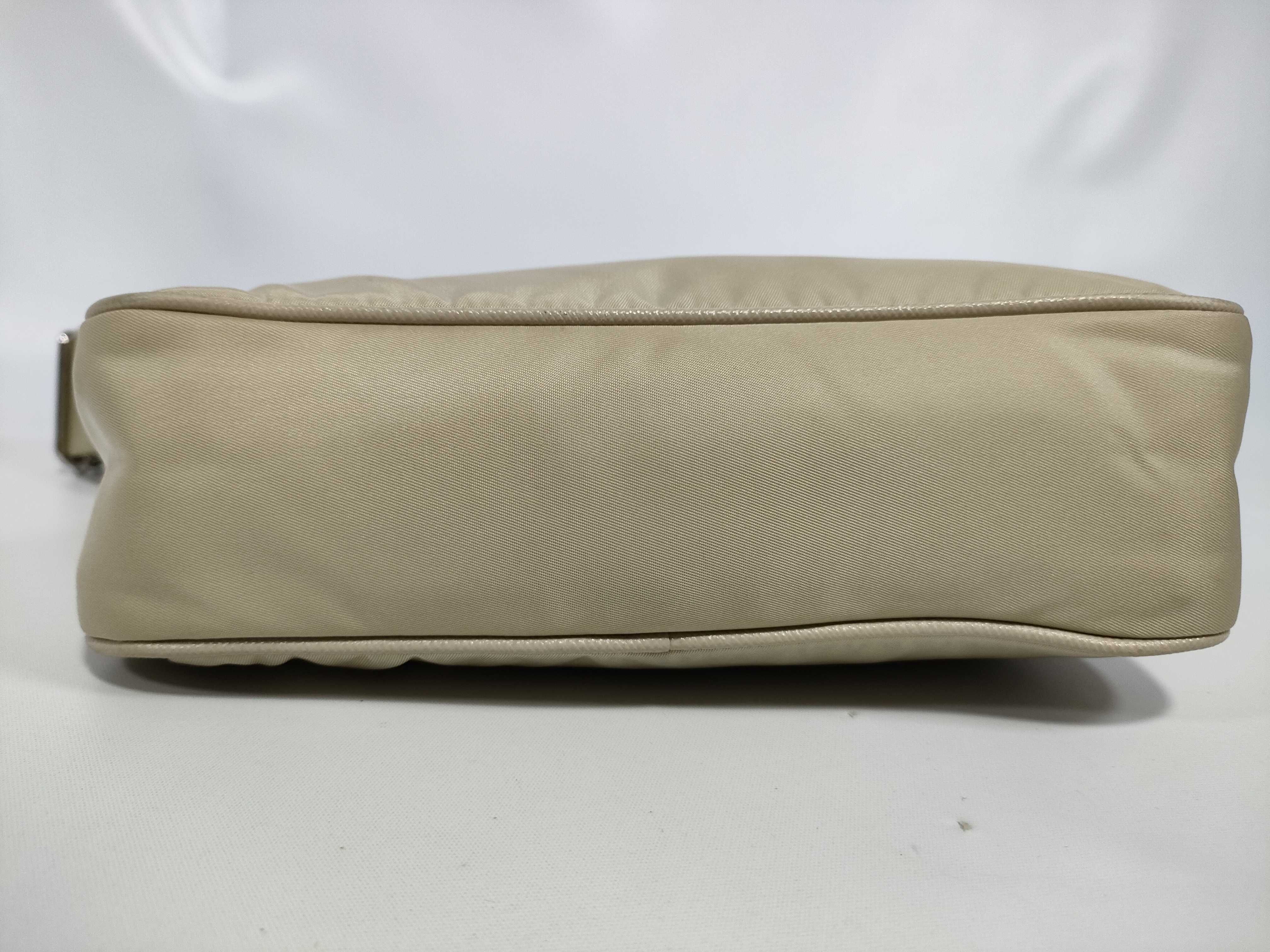 Nylon Re-Edition Shoulder Bag, Beige — view 7