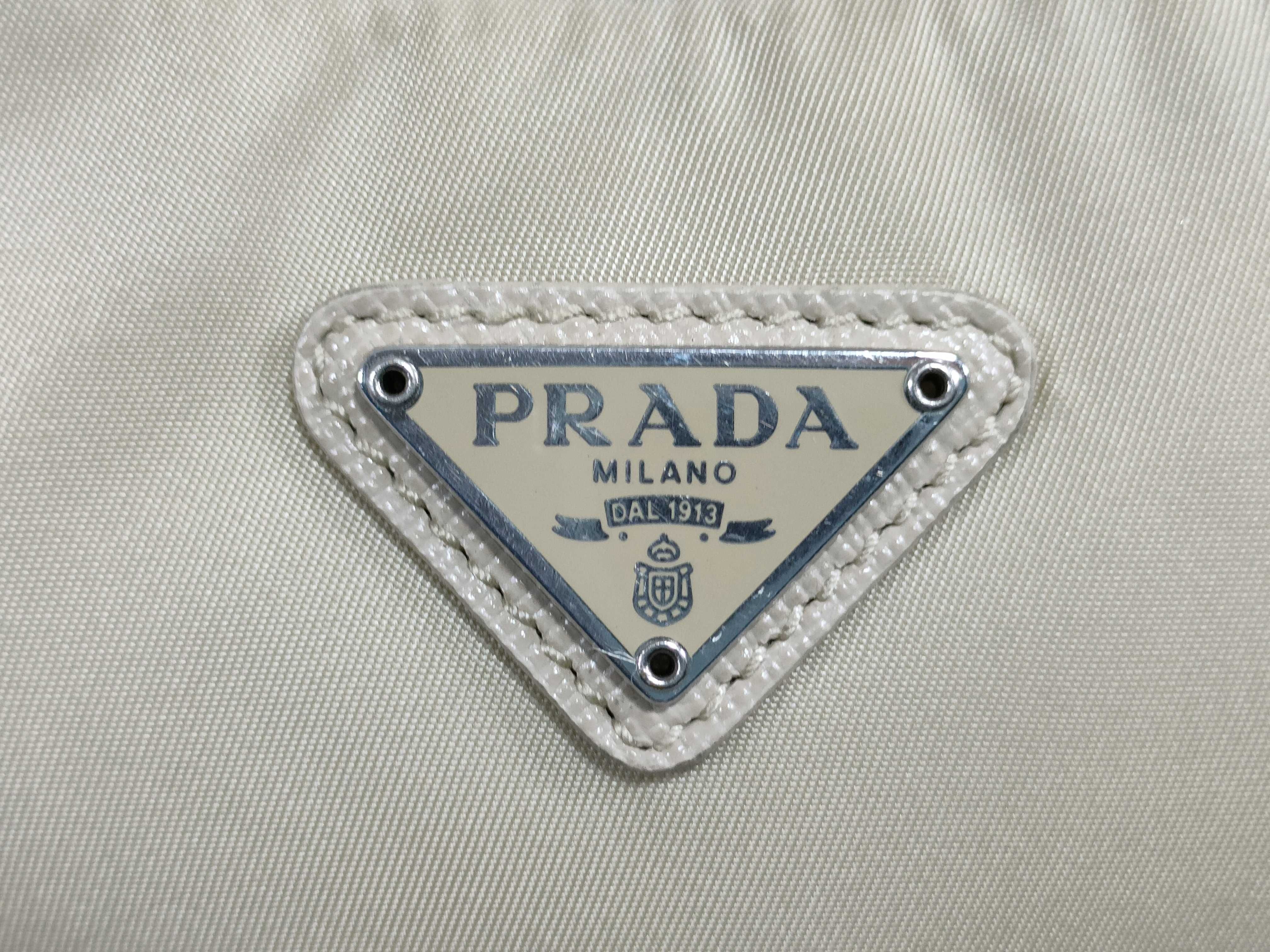 Nylon Re-Edition Shoulder Bag, Beige — view 8