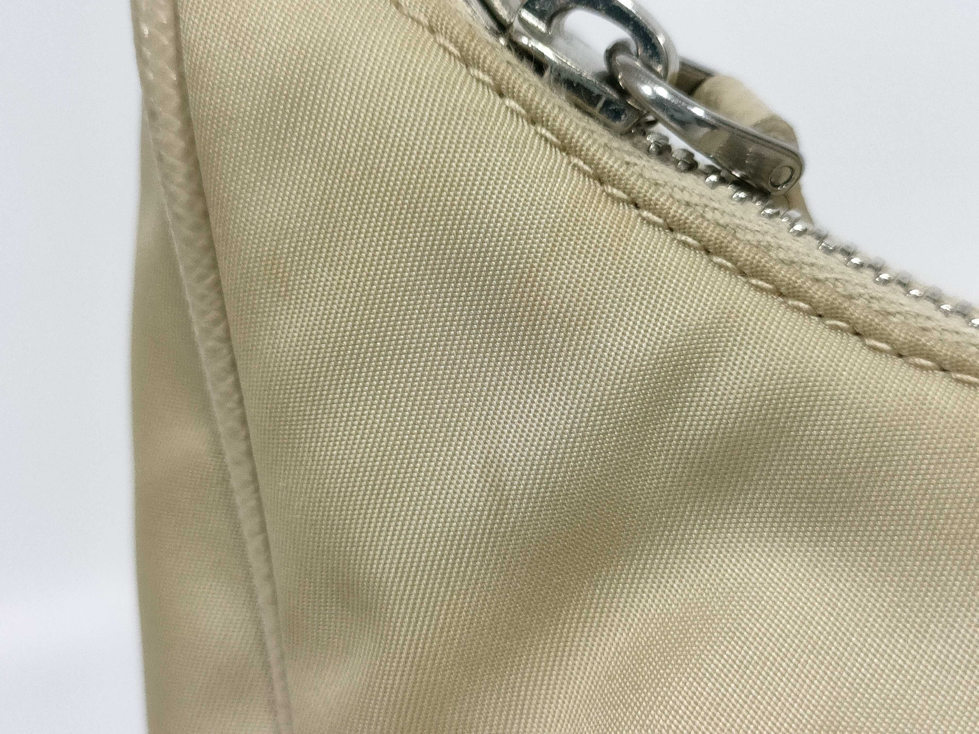 Nylon Re-Edition Shoulder Bag, Beige — view 9