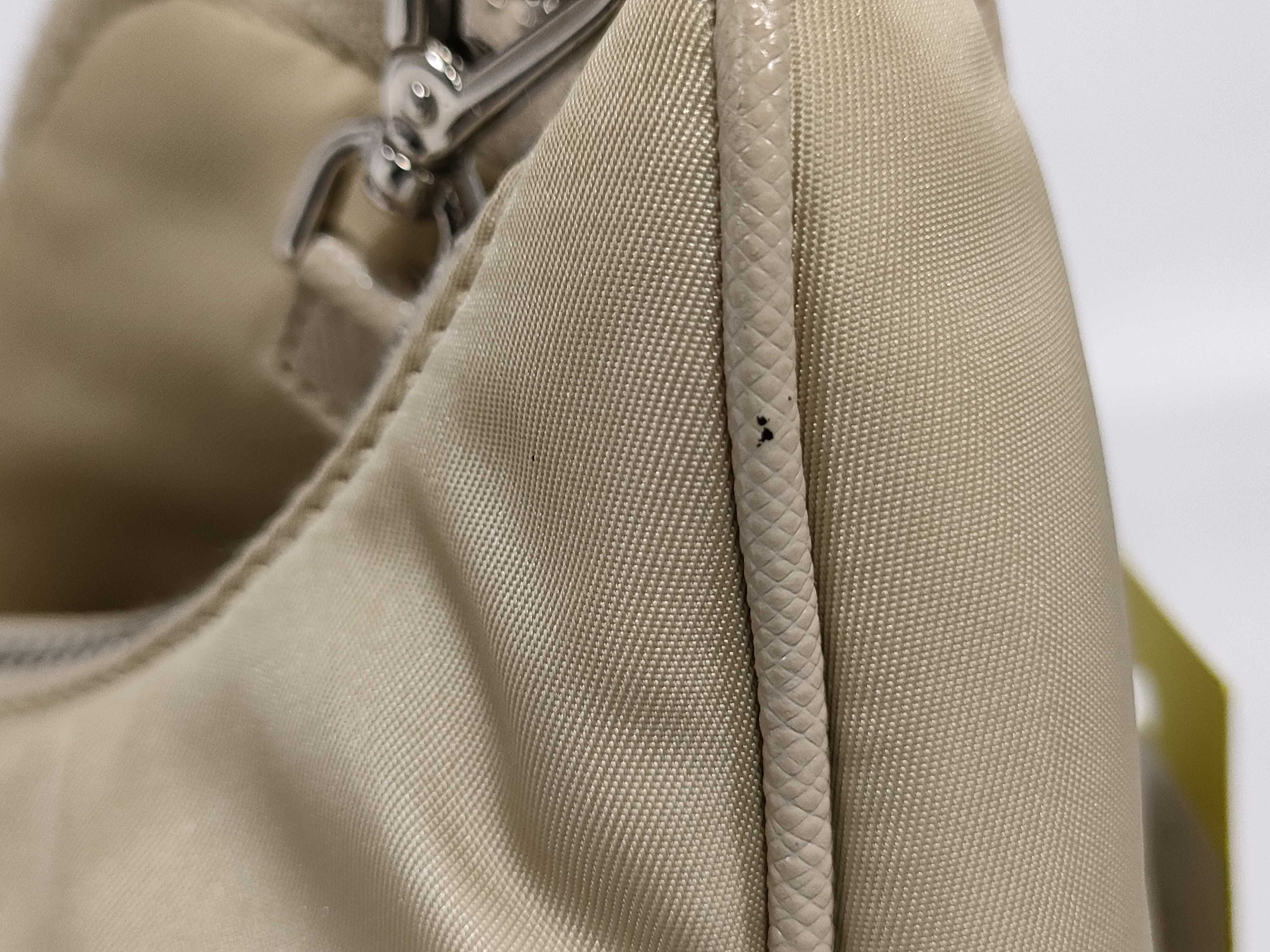 Nylon Re-Edition Shoulder Bag, Beige — view 10
