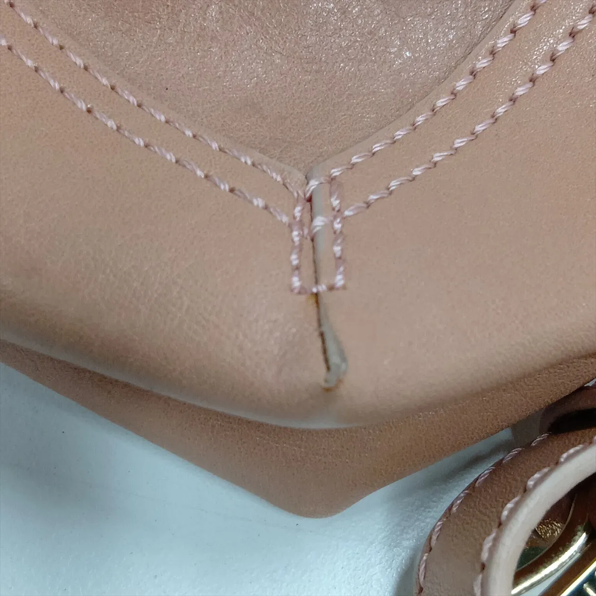 Leather Chain Shoulder Bag, Pink, 8BT139 — view 11