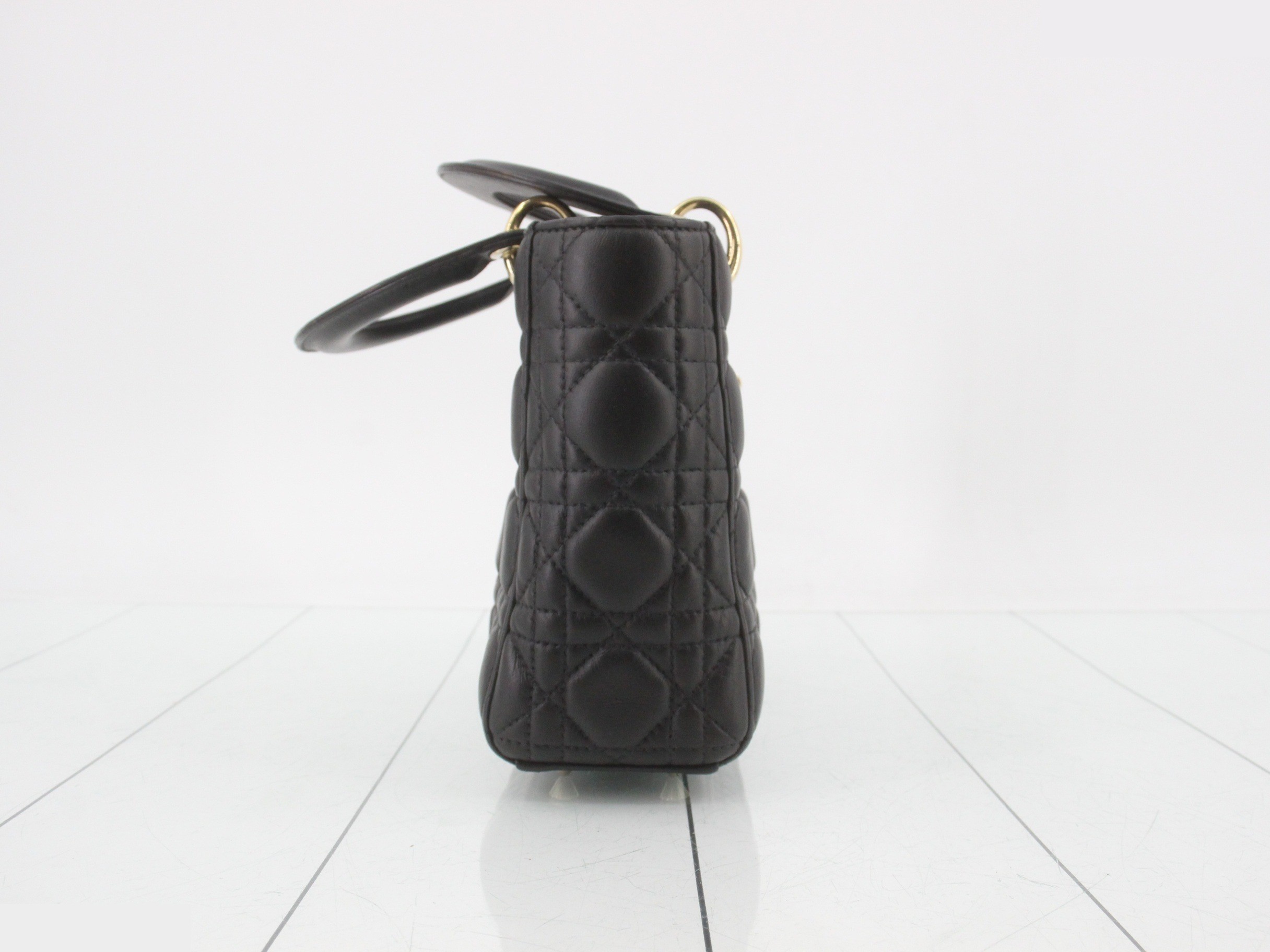 MyABC My Lady Dior Lambskin Black 2-Way Handbag with Strap — view 5