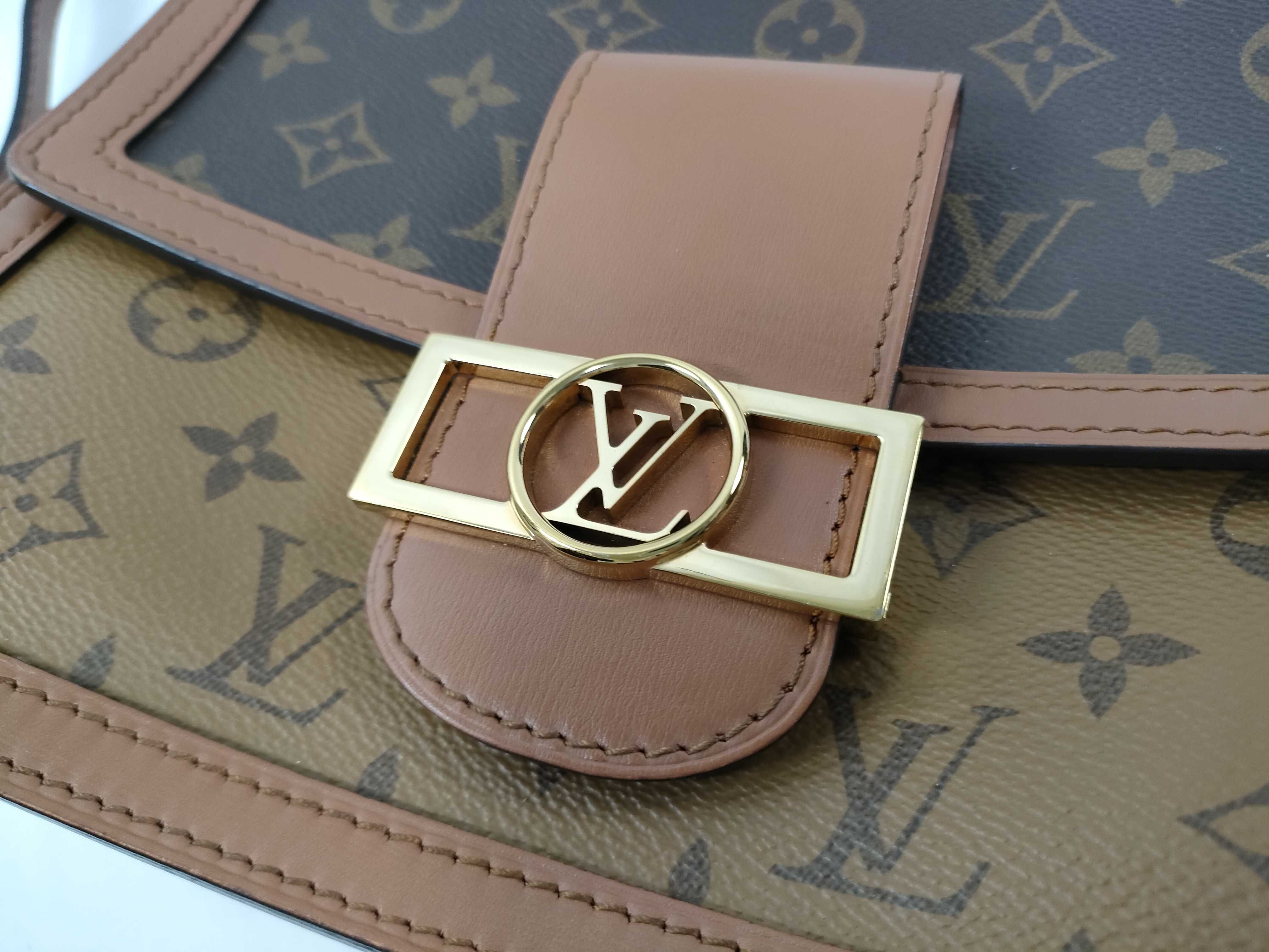 Monogram Reverse Dauphine MM RFID Shoulder Bag — view 8