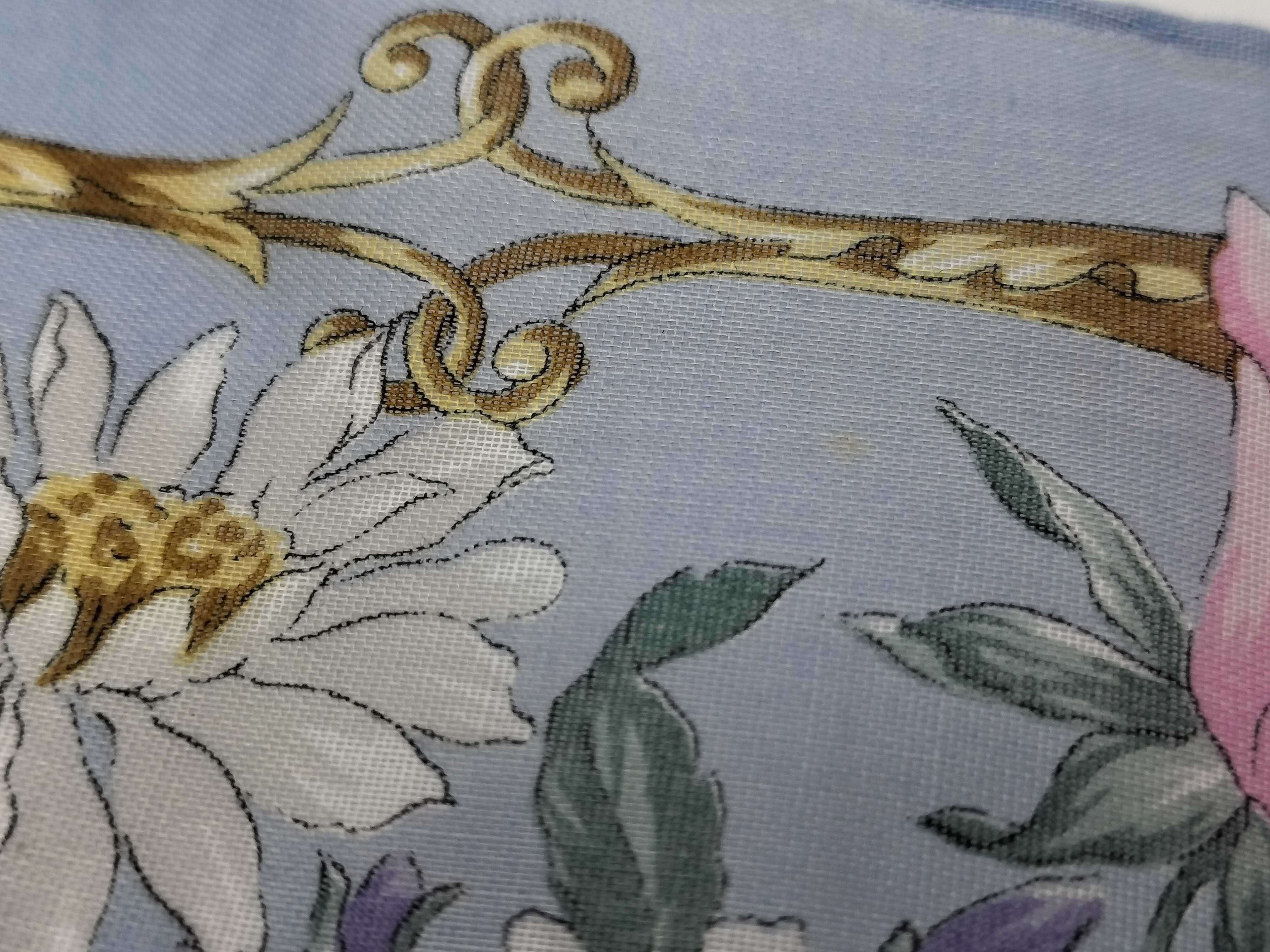 handkerchief scarf with sticker, floral design, and other accessories. — view 5