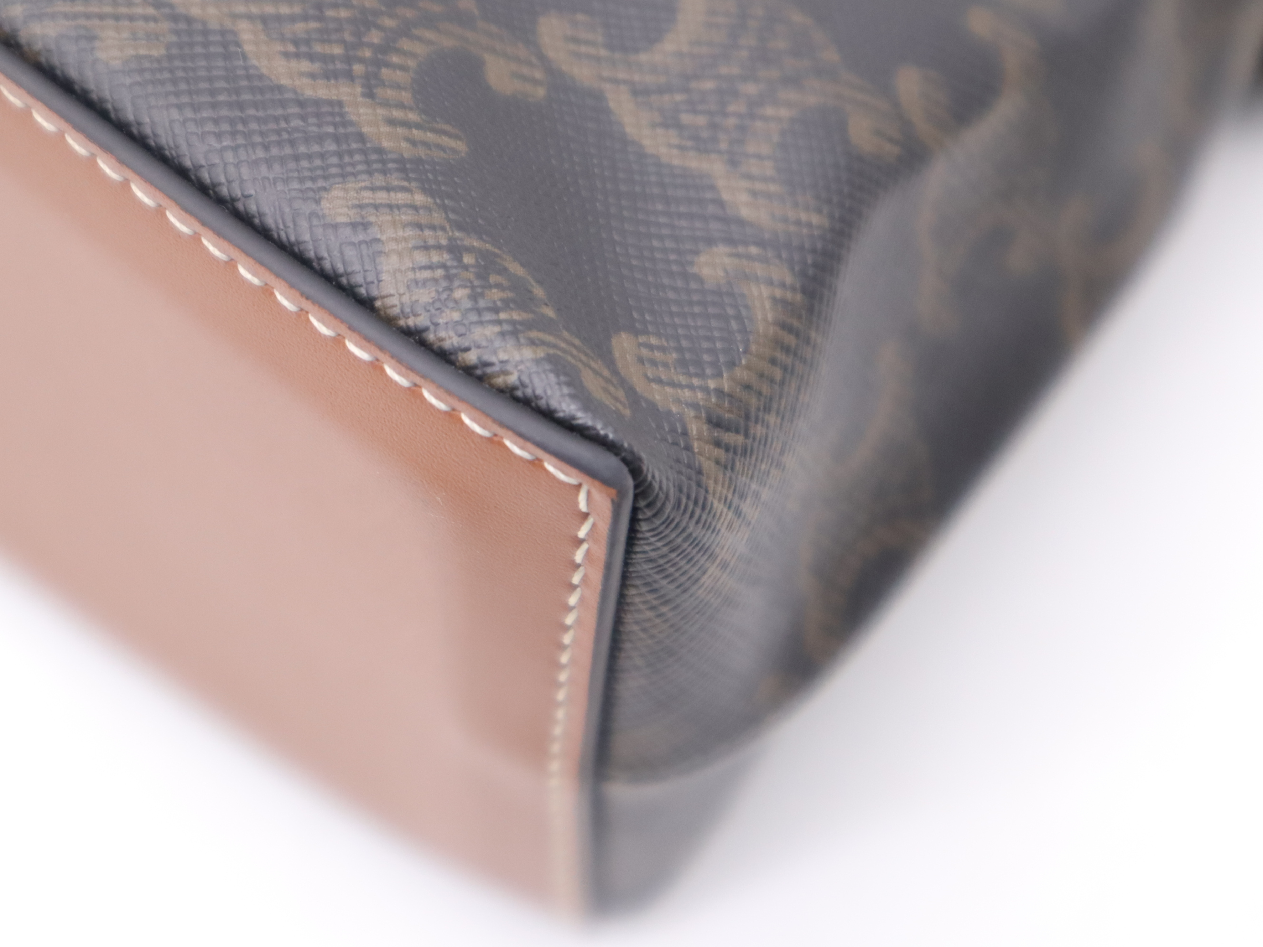 Triomphe Canvas Lock Toiletry Pouch, Brown, with padlock, 2 keys, and dust bag. — view 8