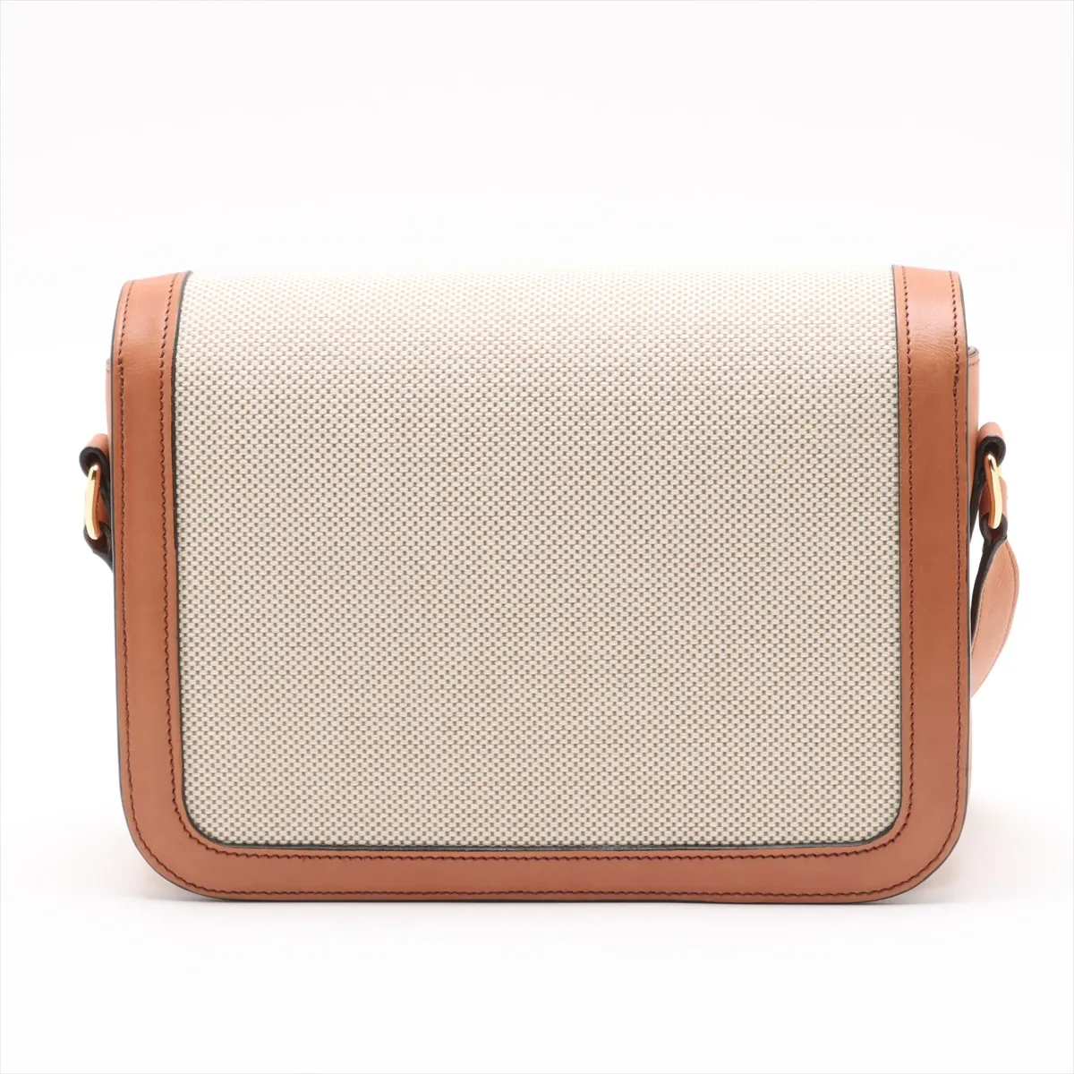 Triomphe Teen Canvas x Leather Shoulder Bag Beige x Brown — view 2