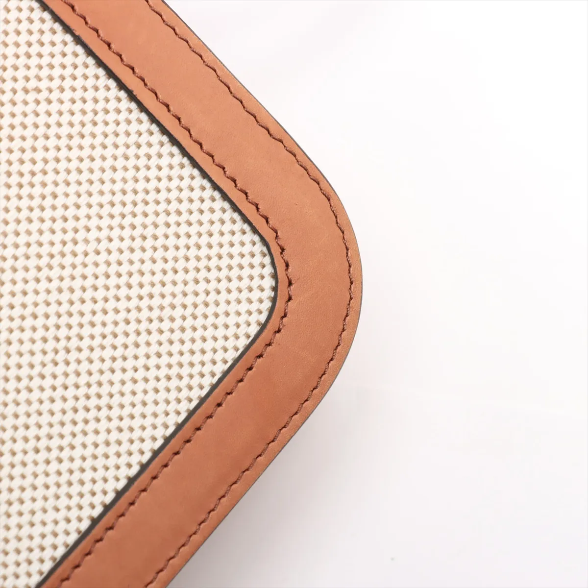 Triomphe Teen Canvas x Leather Shoulder Bag Beige x Brown — view 13