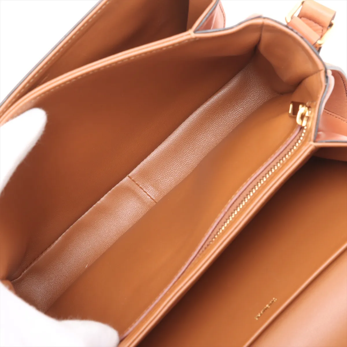 Triomphe Teen Canvas x Leather Shoulder Bag Beige x Brown — view 6