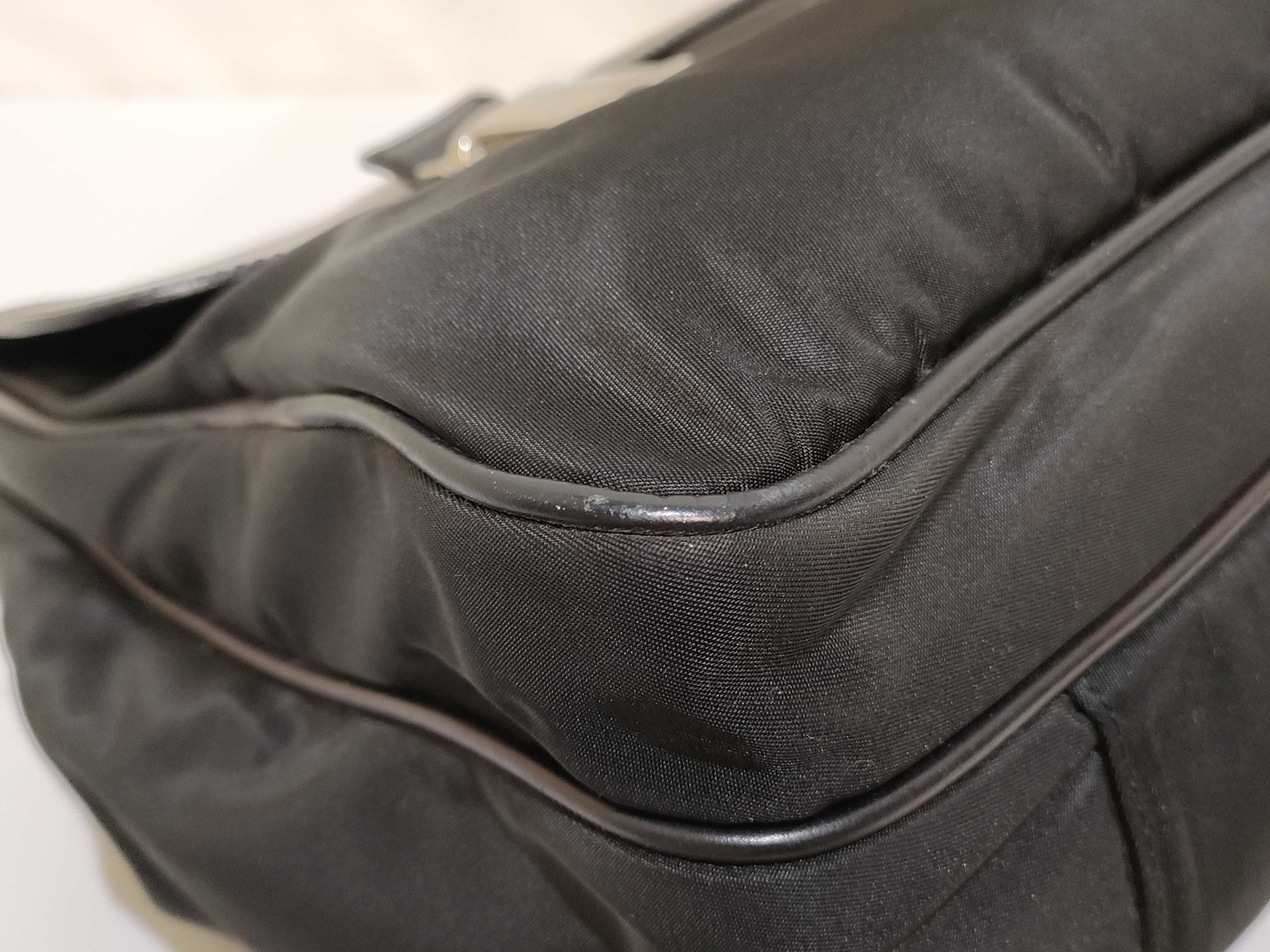 business bag, briefcase, leather and nylon, black. — view 5