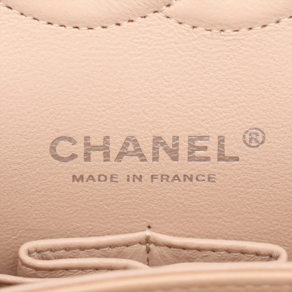[Individually packaged] Chanel Matelassé 25 Caviar Skin Double Flap Double Chain Bag, Beige, Silver Hardware, 24608109, Series 24, A01112 — view 13