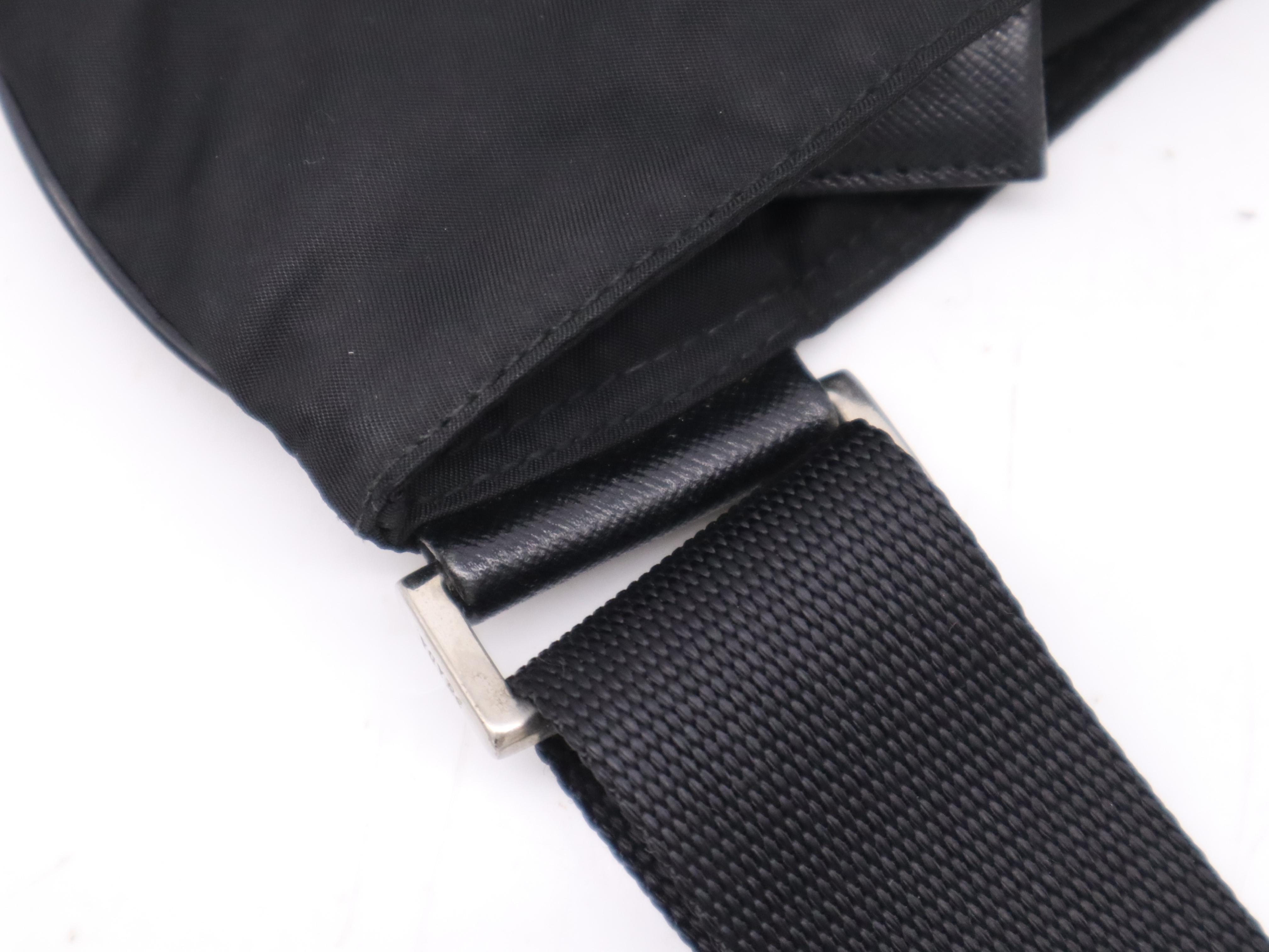 nylon triangle logo shoulder bag black SV metal fittings card included shoulder bag — view 7