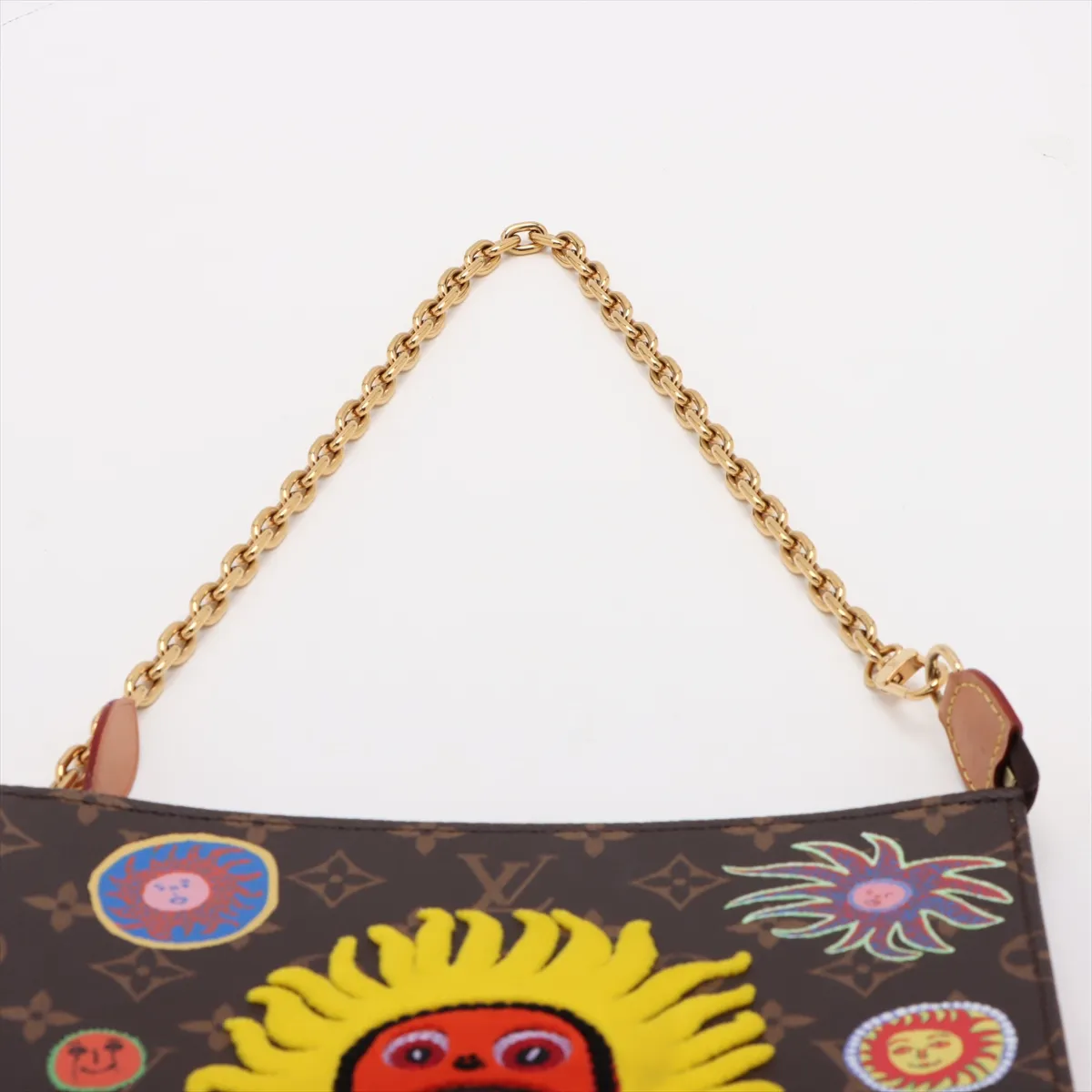x Yayoi Kusama Monogram Toiletry Pouch on Chain M81982 Brown — view 6