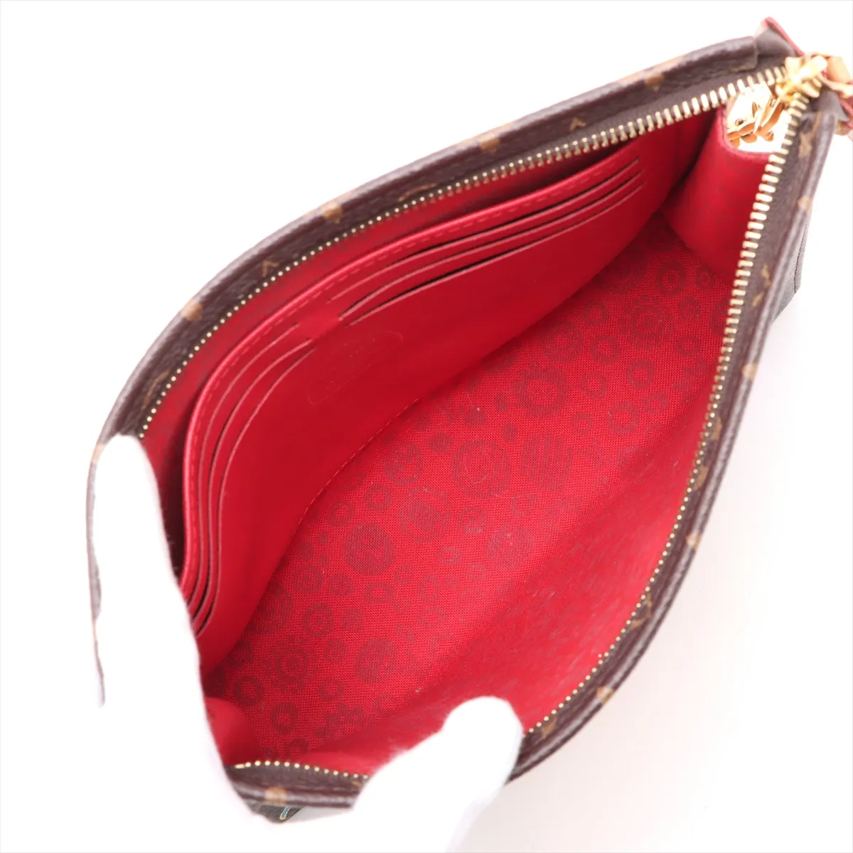 x Yayoi Kusama Monogram Toiletry Pouch on Chain M81982 Brown — view 7