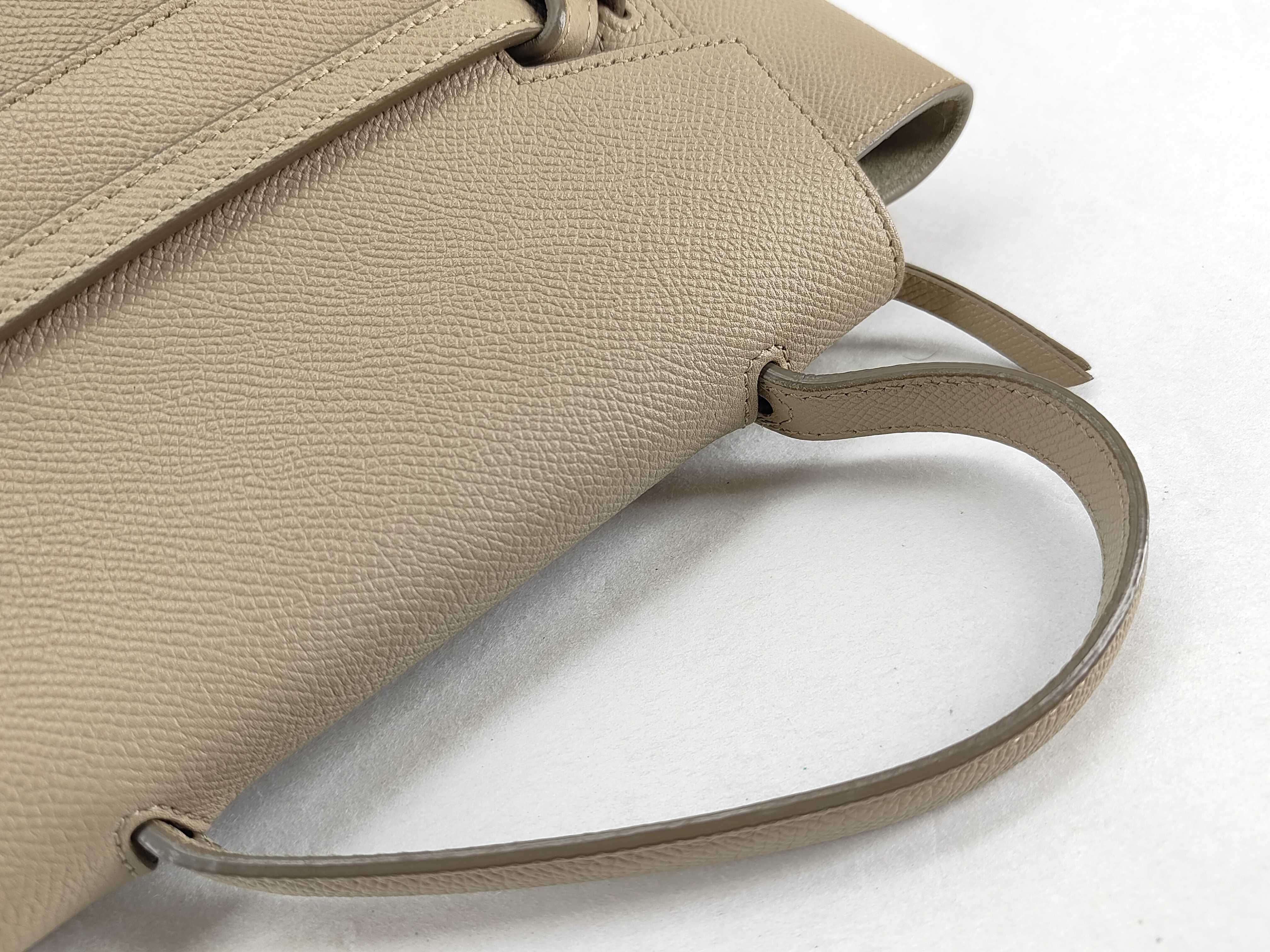 18900 3ZVA Leather Nano Belt Bag 2-Way Handbag with Shoulder Strap, Greige Handbag — view 3