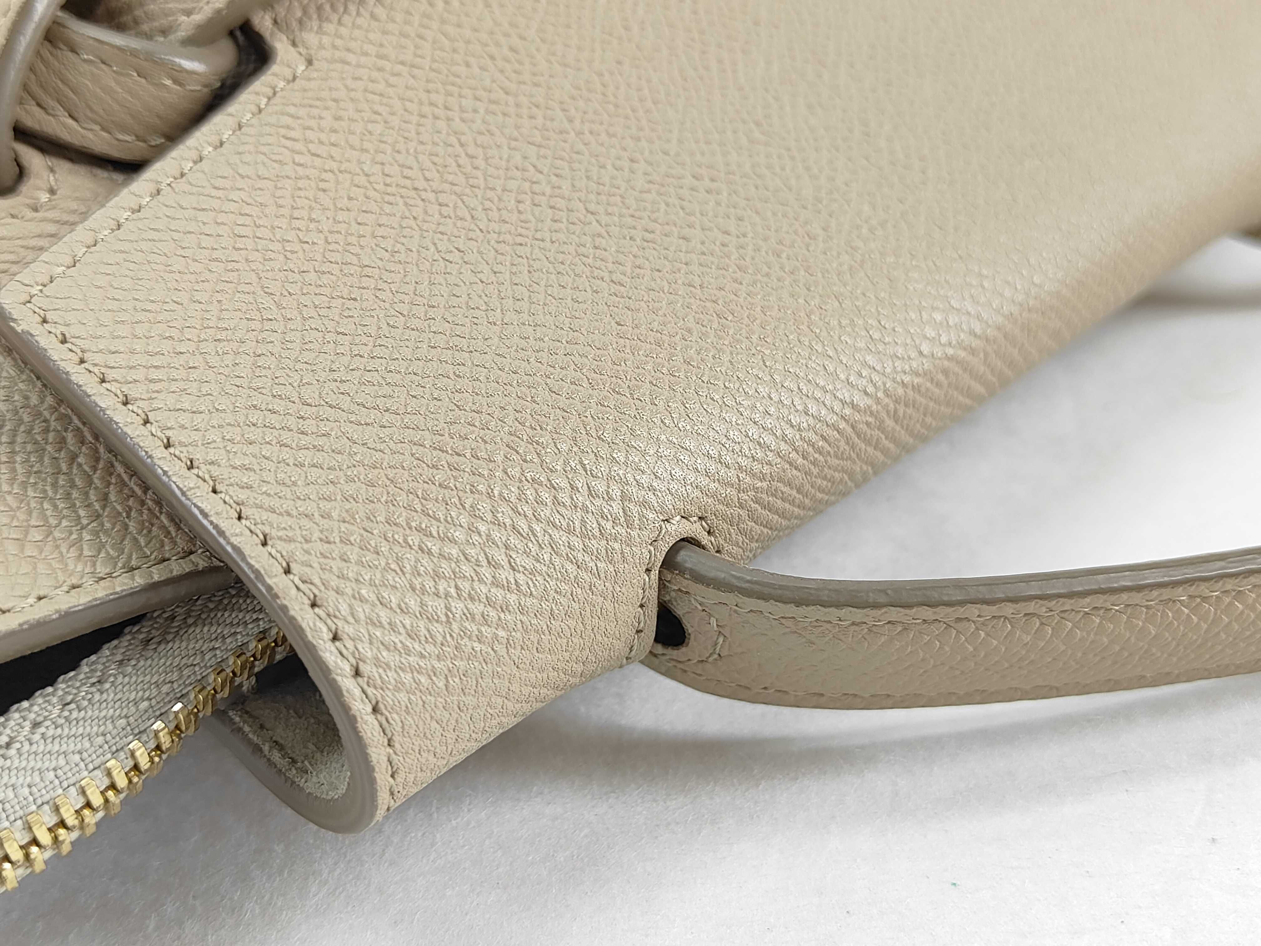 18900 3ZVA Leather Nano Belt Bag 2-Way Handbag with Shoulder Strap, Greige Handbag — view 5