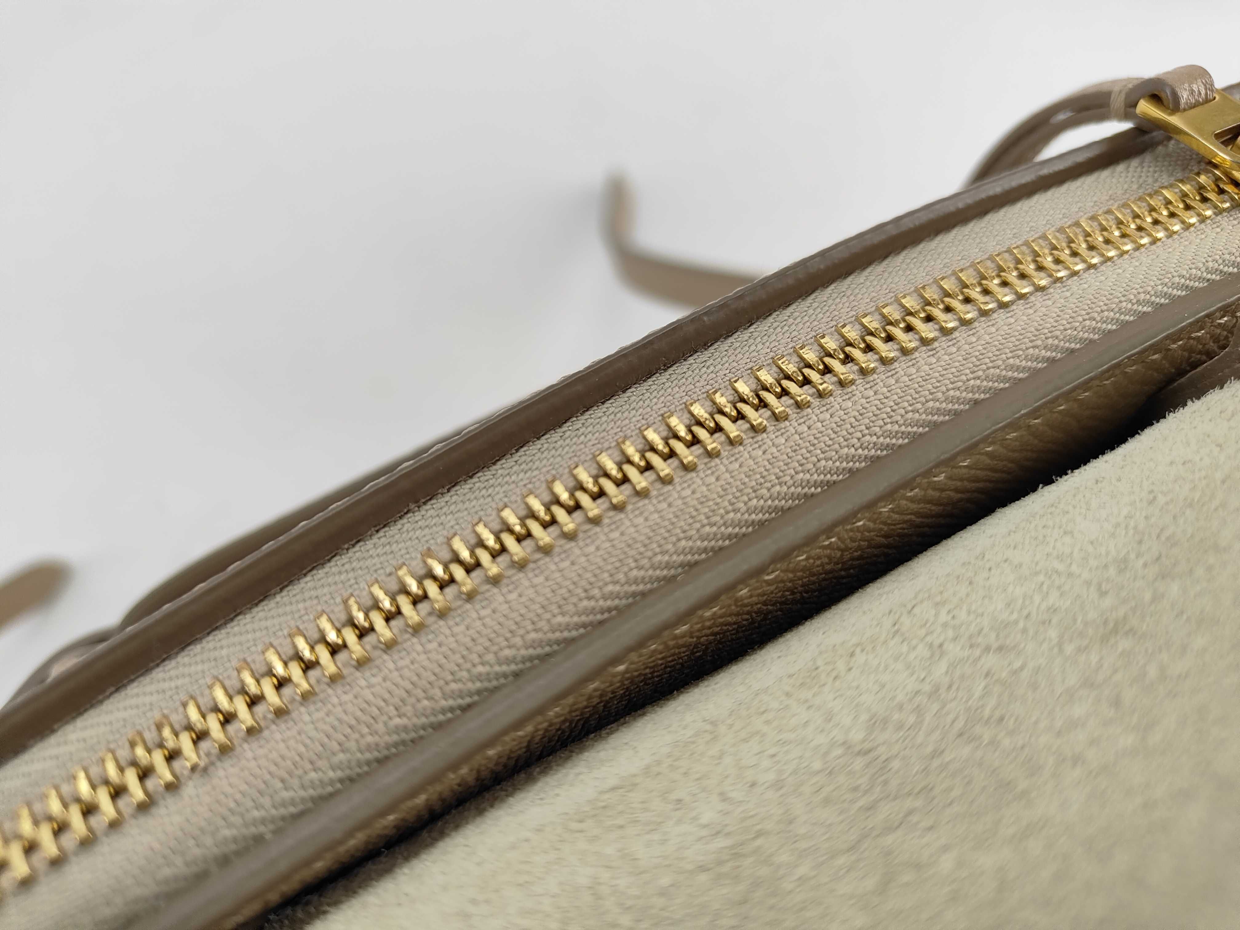 18900 3ZVA Leather Nano Belt Bag 2-Way Handbag with Shoulder Strap, Greige Handbag — view 9