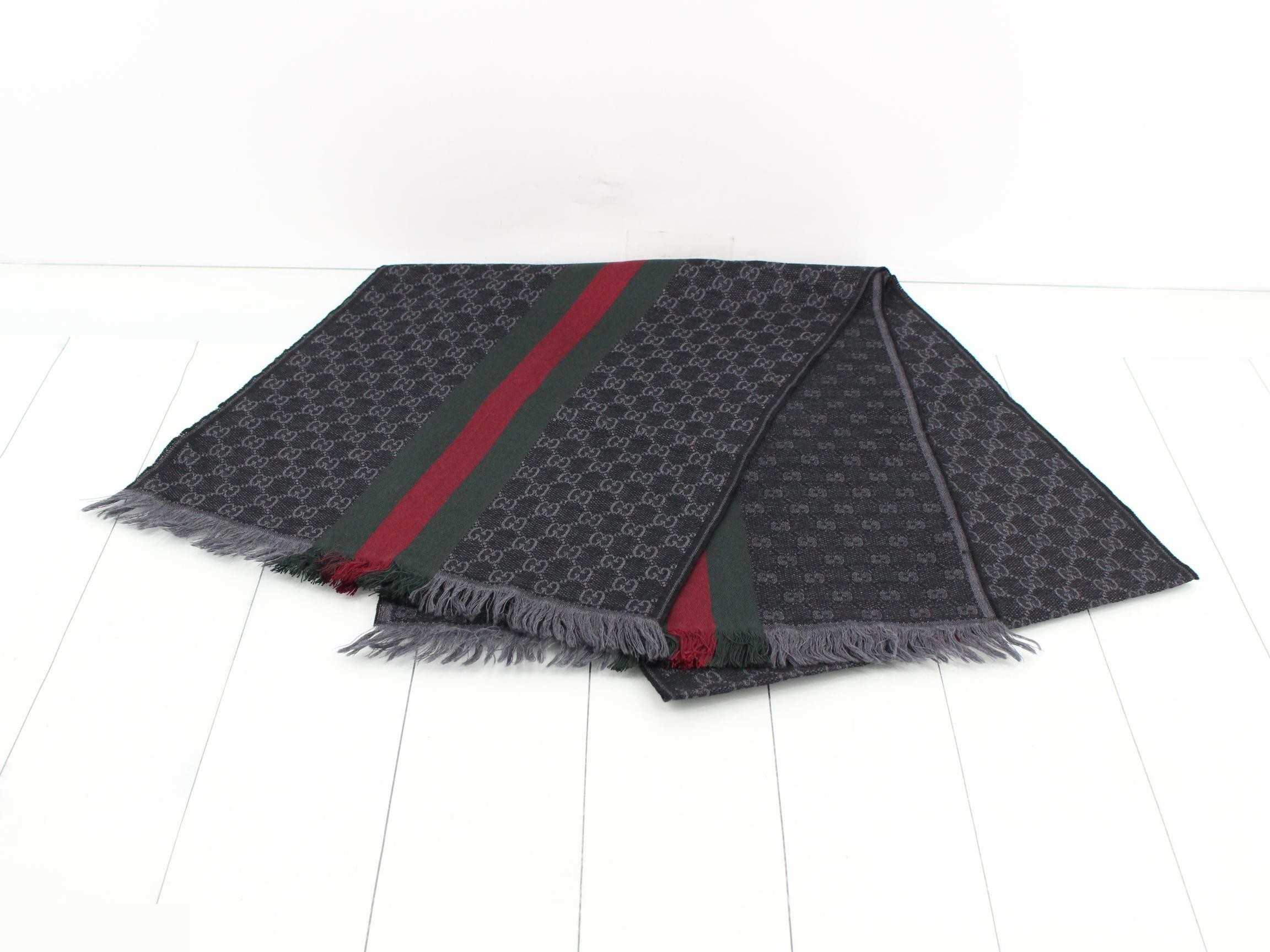 GG Reversible Scarf, Sherry, with Tag, Black — view 2