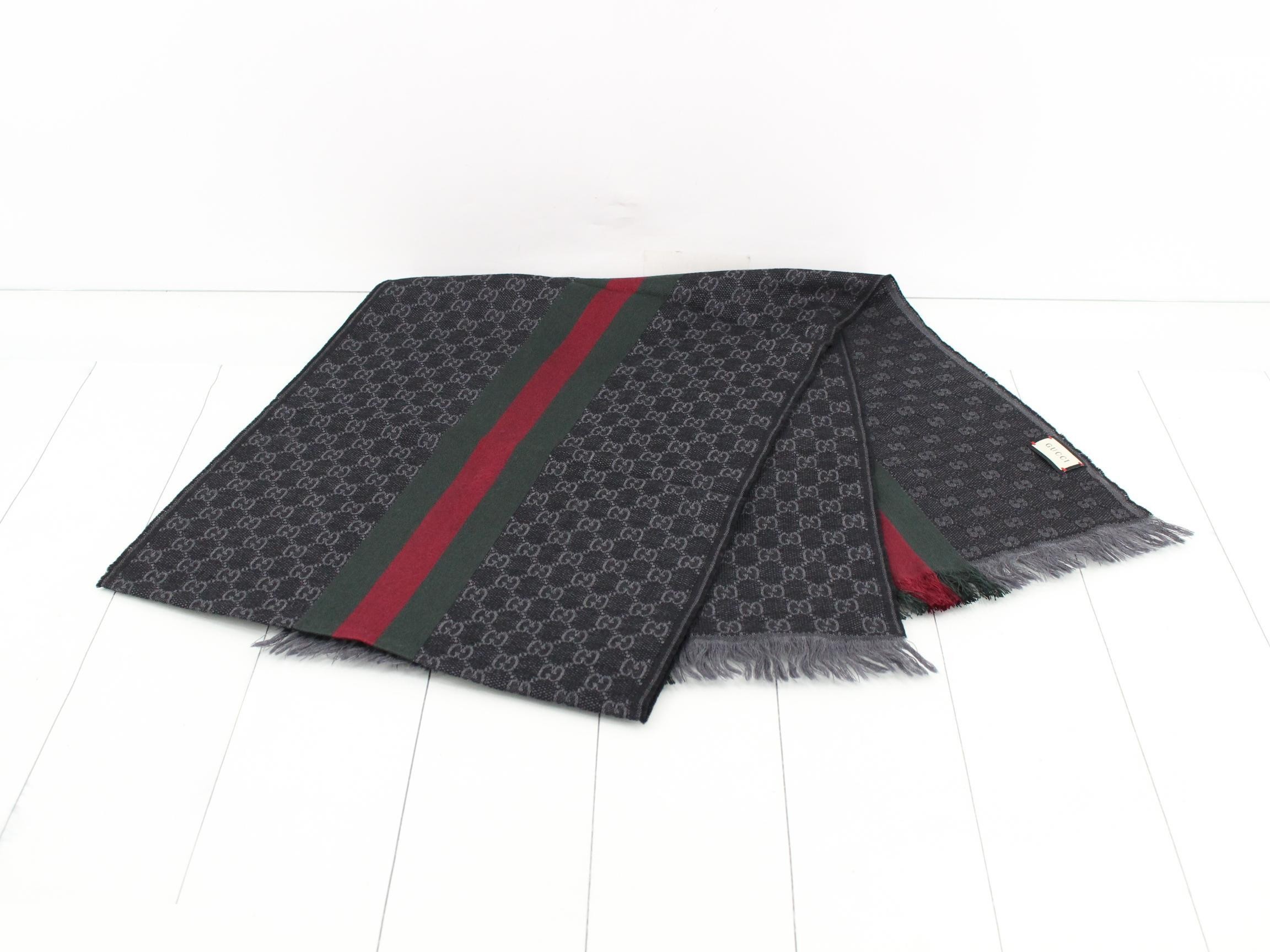GG Reversible Scarf, Sherry, with Tag, Black — view 3