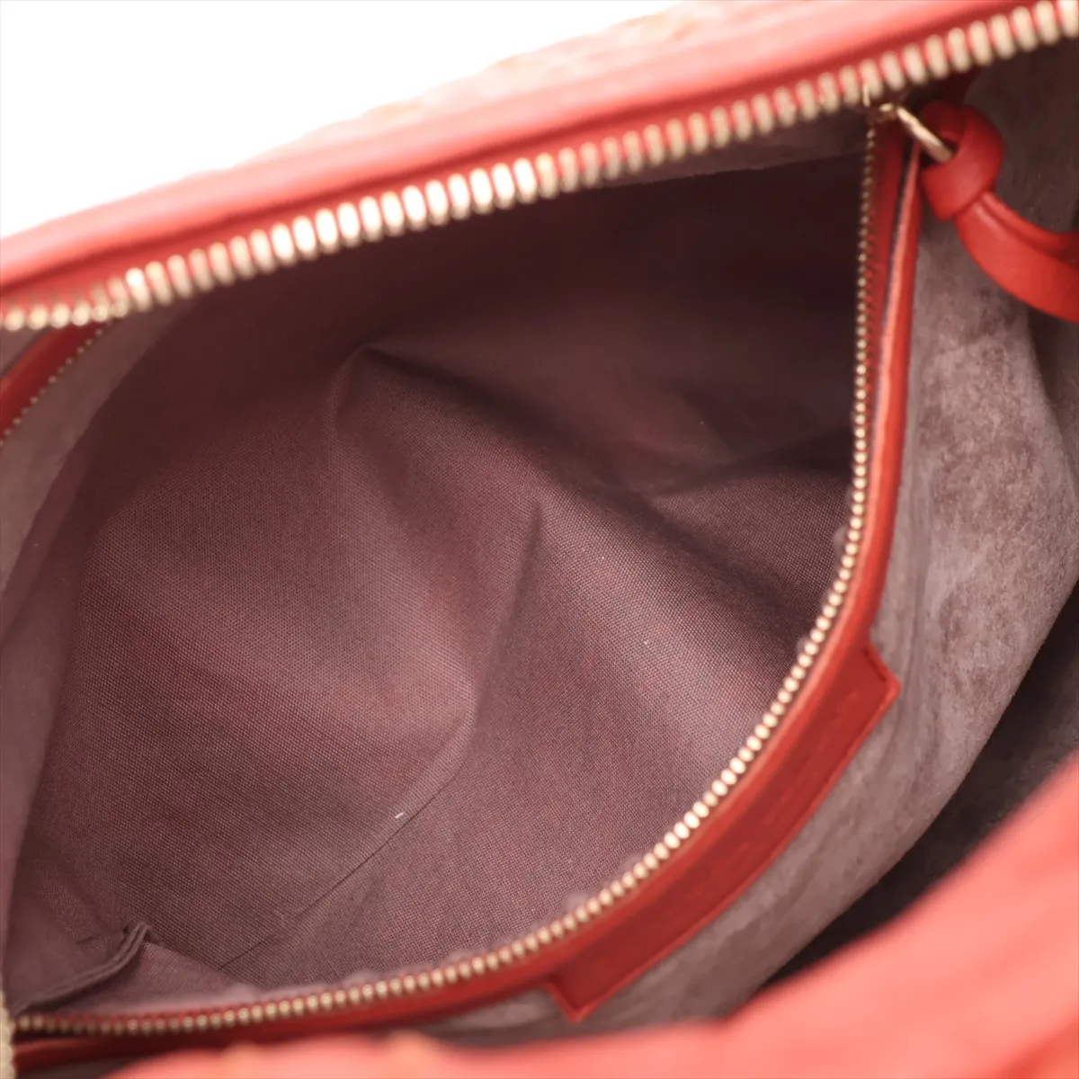 Intrecciato Hobo 115653 Leather Shoulder Bag, Orange, with Mirror — view 8