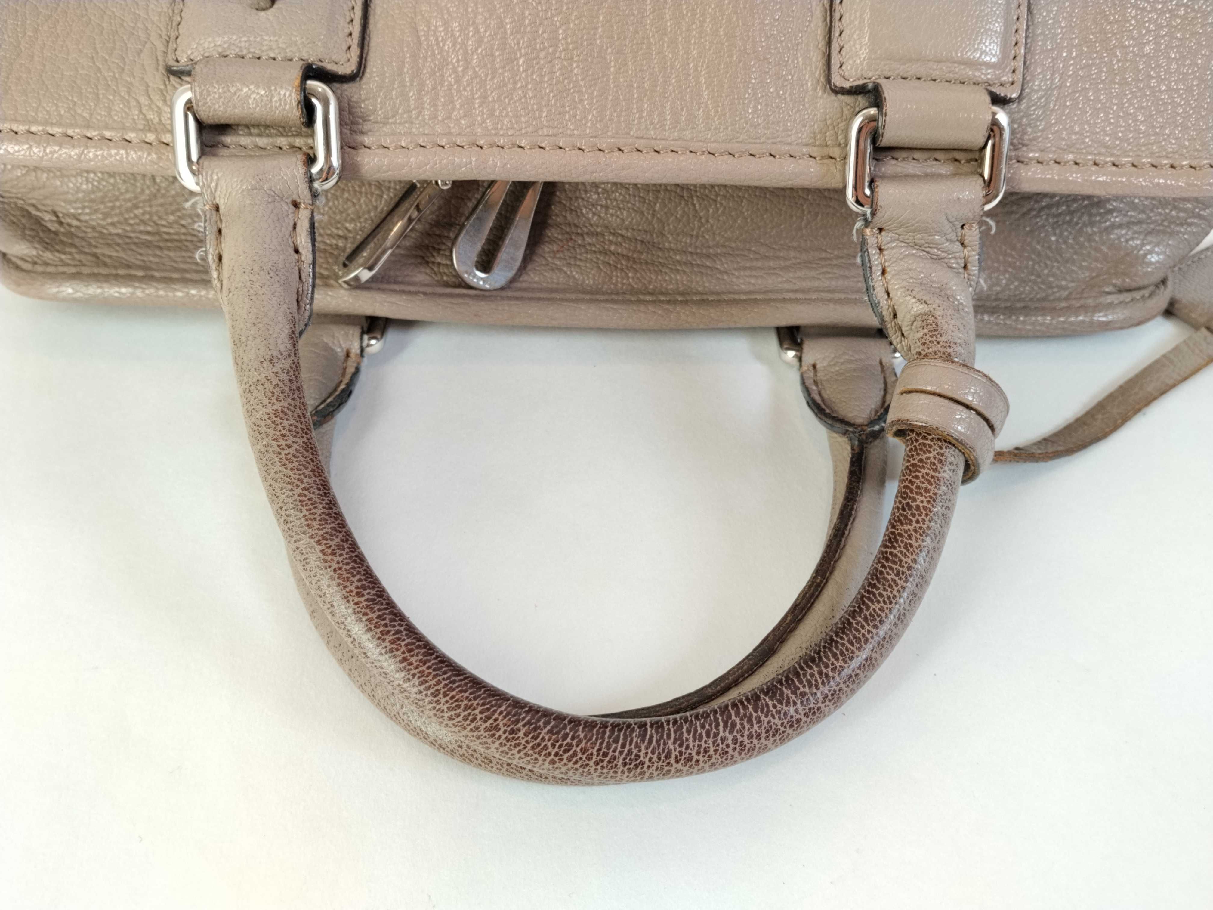 Amazona 28 Leather Handbag, Beige — view 3